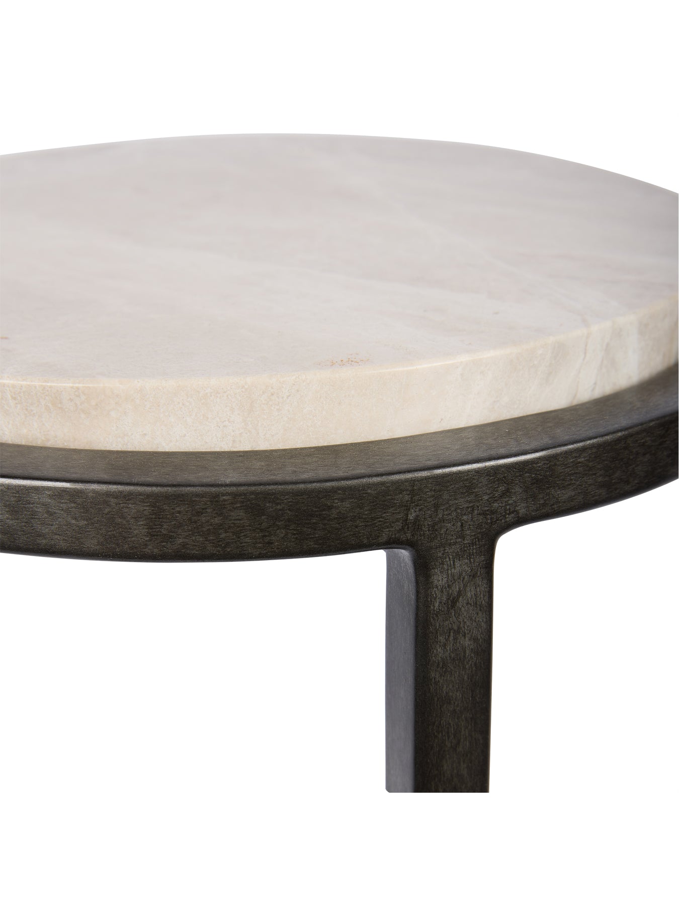 Iota Accent Table Grey Emperador Marble Aged Silver Frame