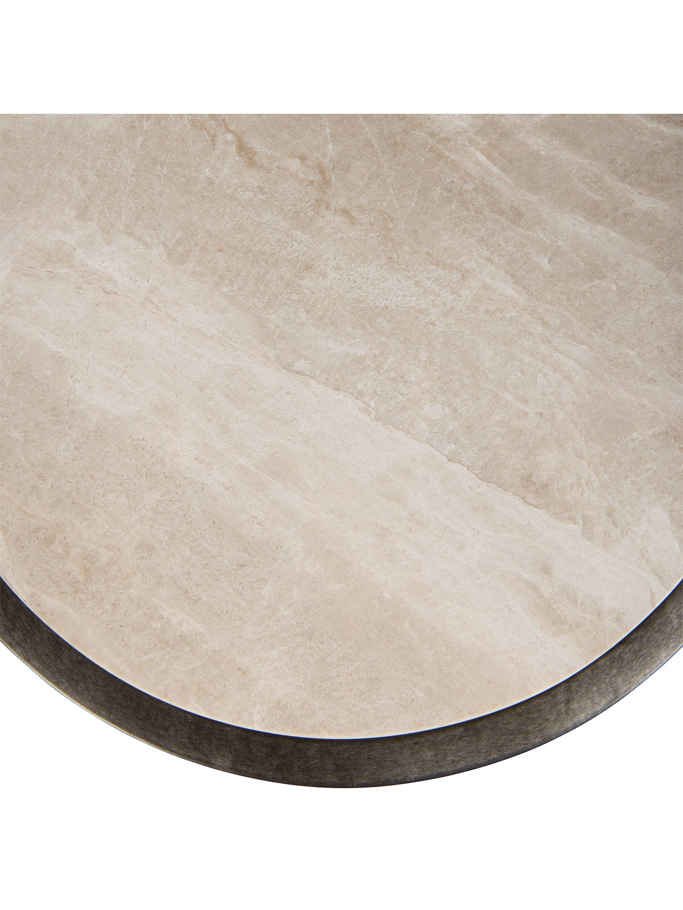 Iota Accent Table Grey Emperador Marble Aged Silver Frame