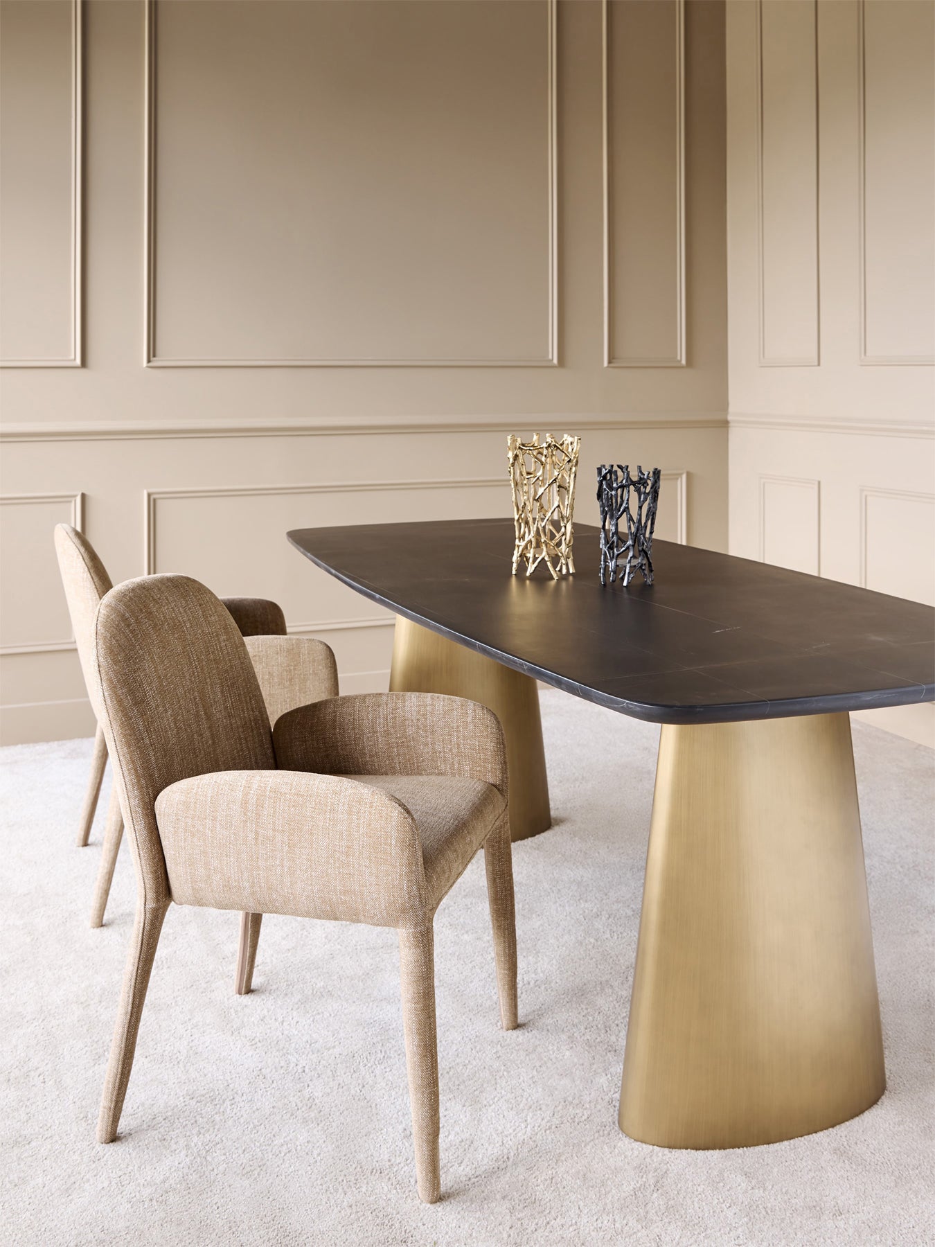 Eska Carver Upholstered Dining Chair Wheat