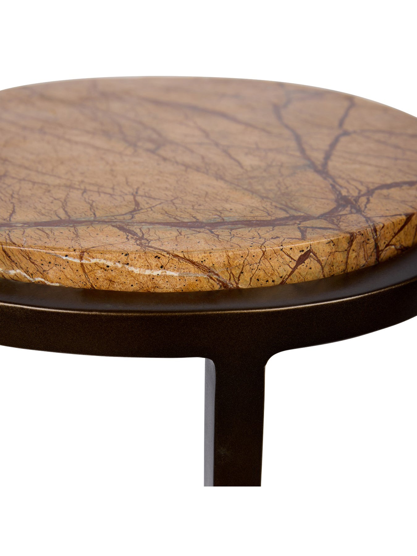 Iota Accent Table Forest Brown Marble Smoked Gold Frame