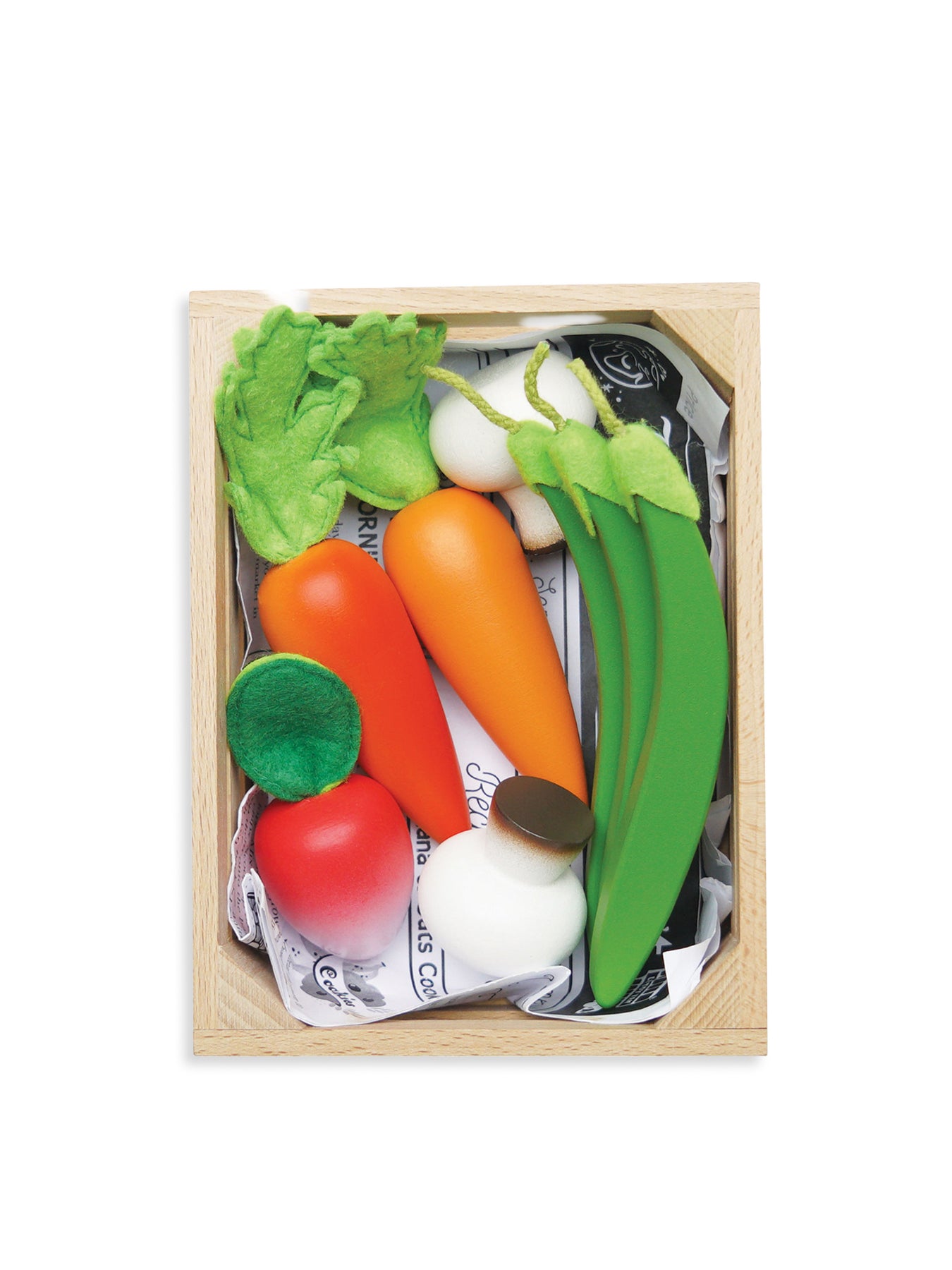 Wooden Food Crate Vegetables Toy Set