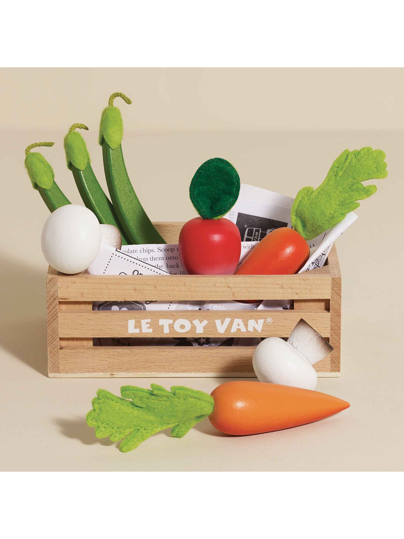 Wooden Food Crate Vegetables Toy Set
