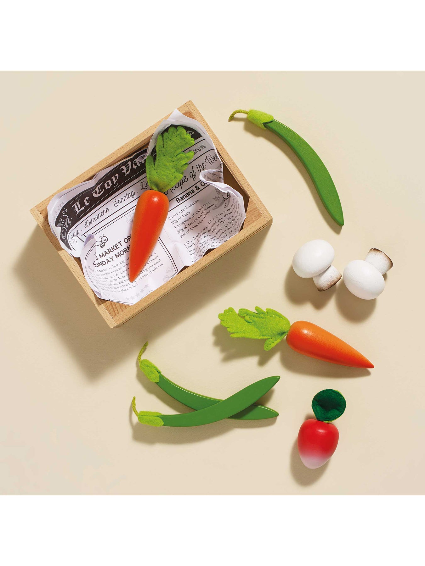 Wooden Food Crate Vegetables Toy Set