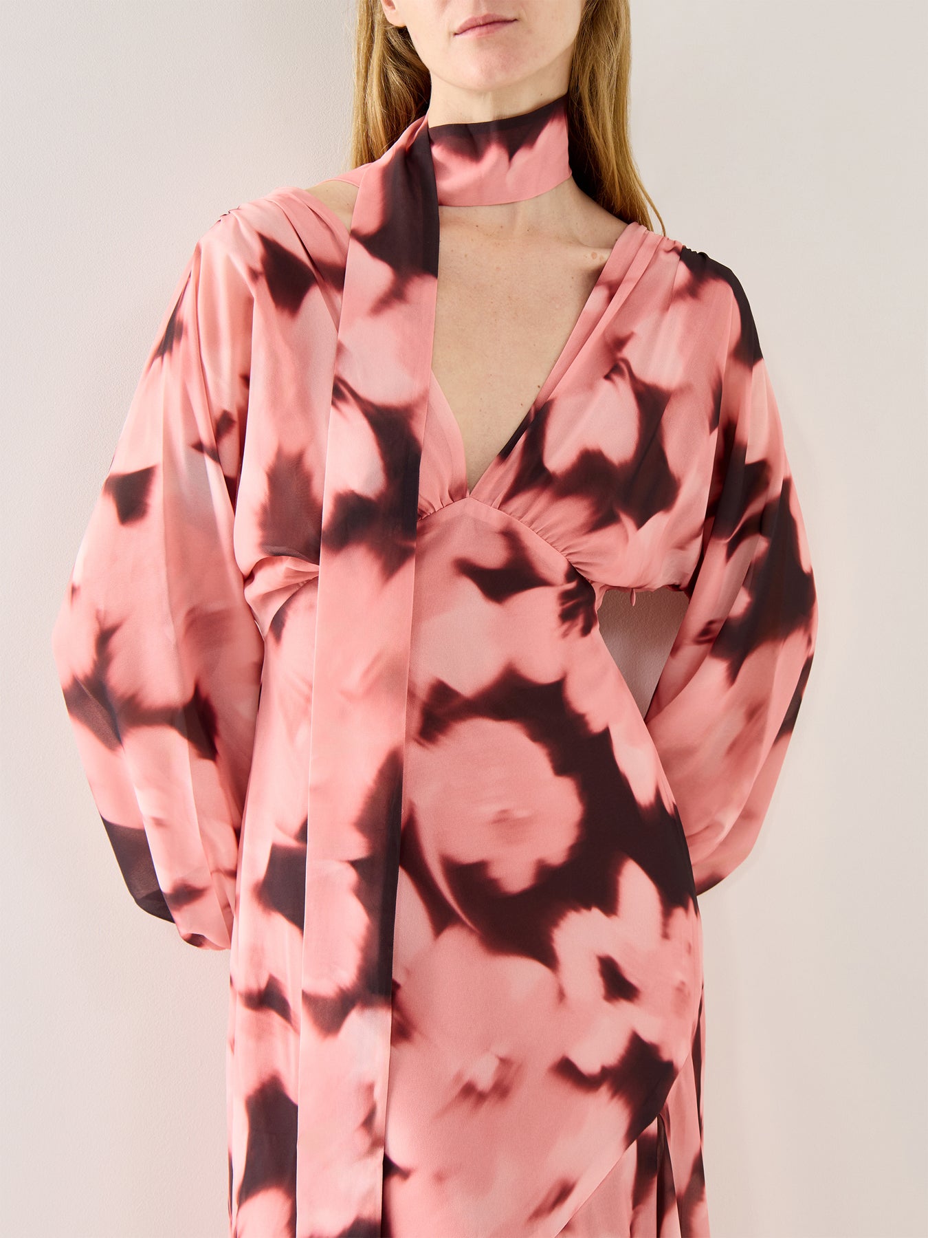 Petula Batwing Maxi Dress Blush Watercolour Floral