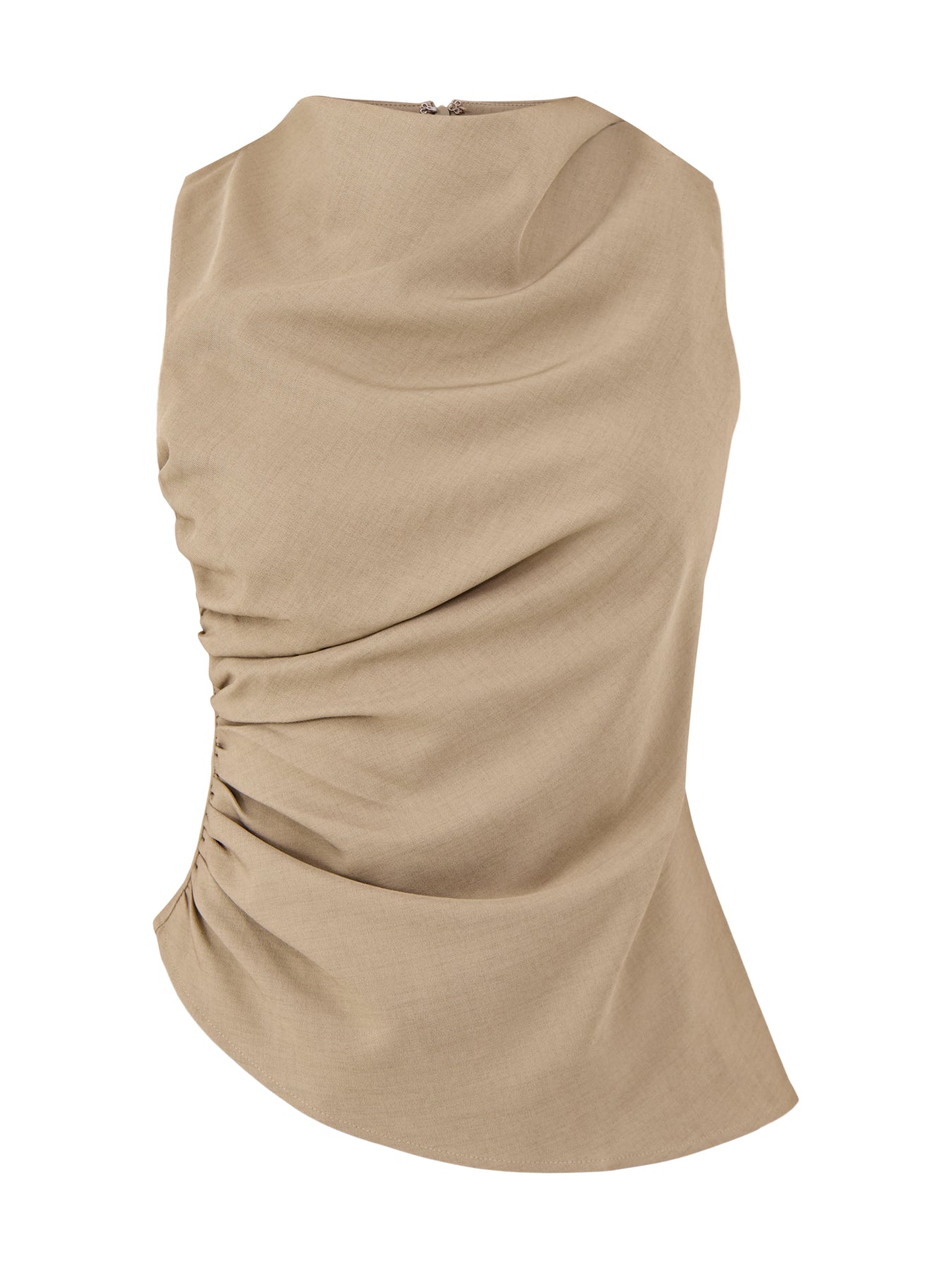 Maeve Ruched Top Beige
