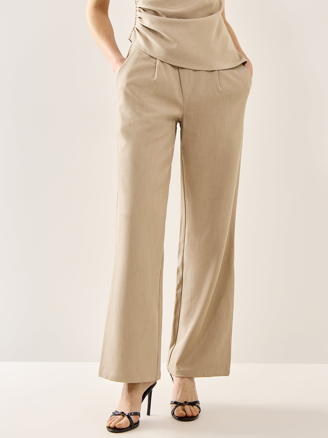 Flynn Slouchy Trousers Beige