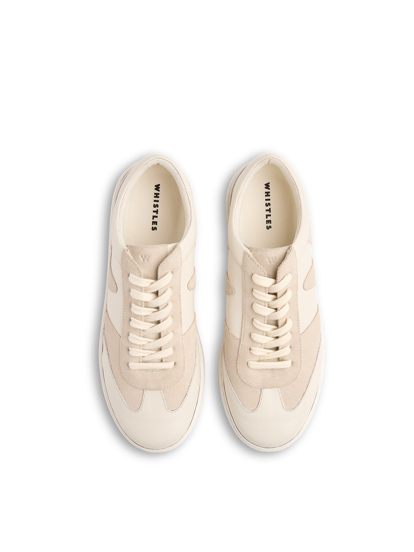 Suede Leather Mix Trainer White