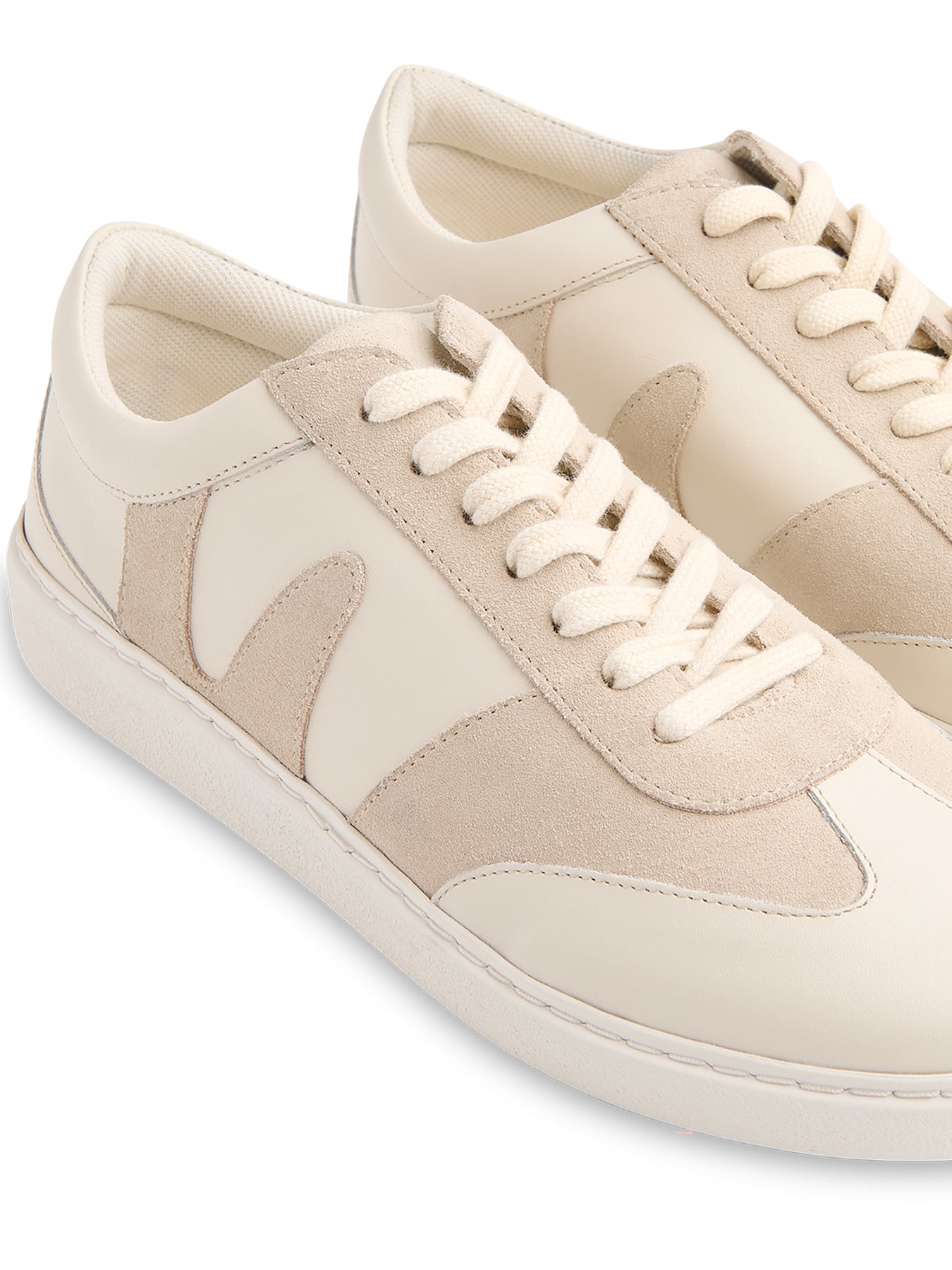 Suede Leather Mix Trainer White