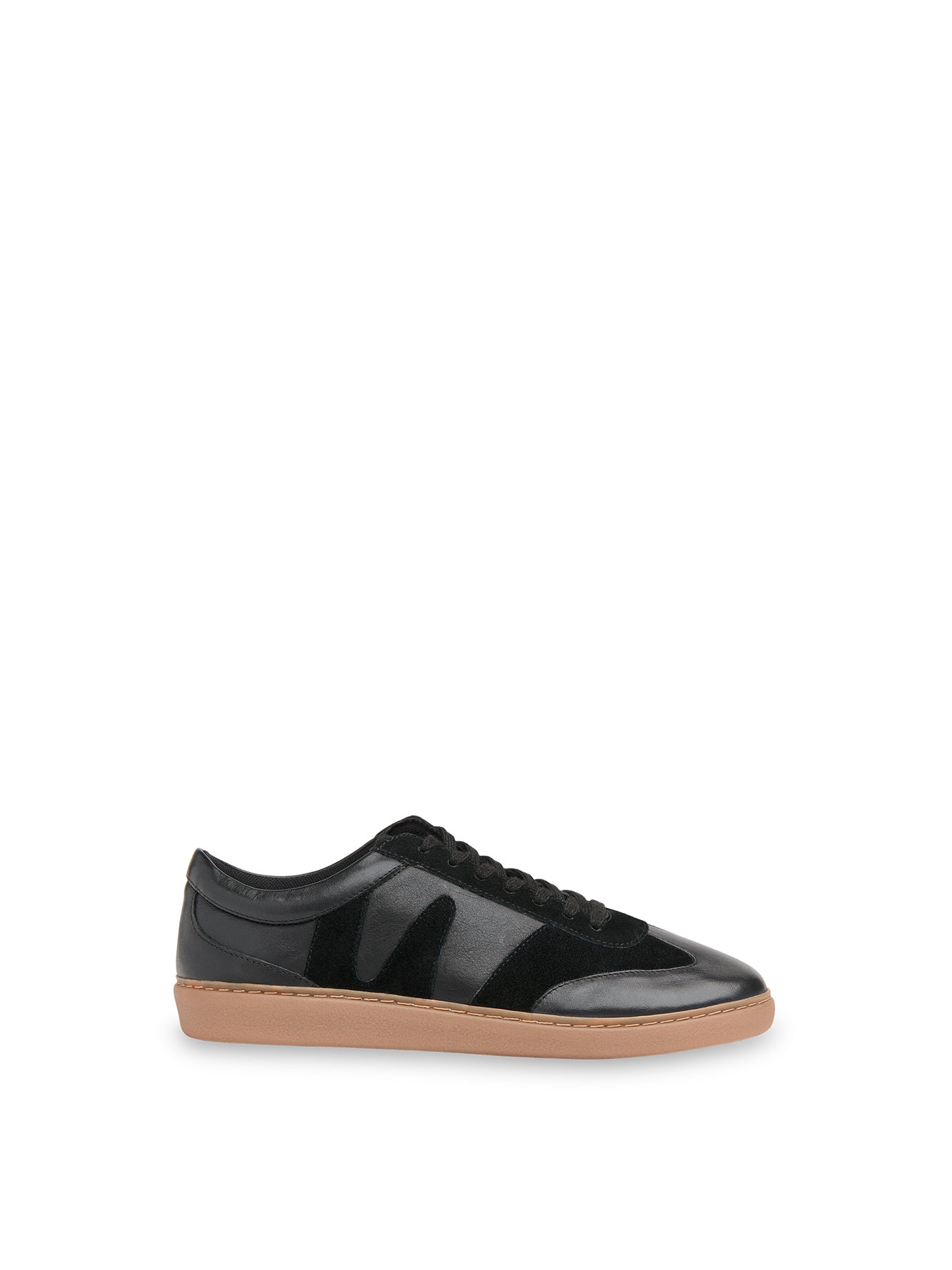 Suede Leather Mix Trainer Black
