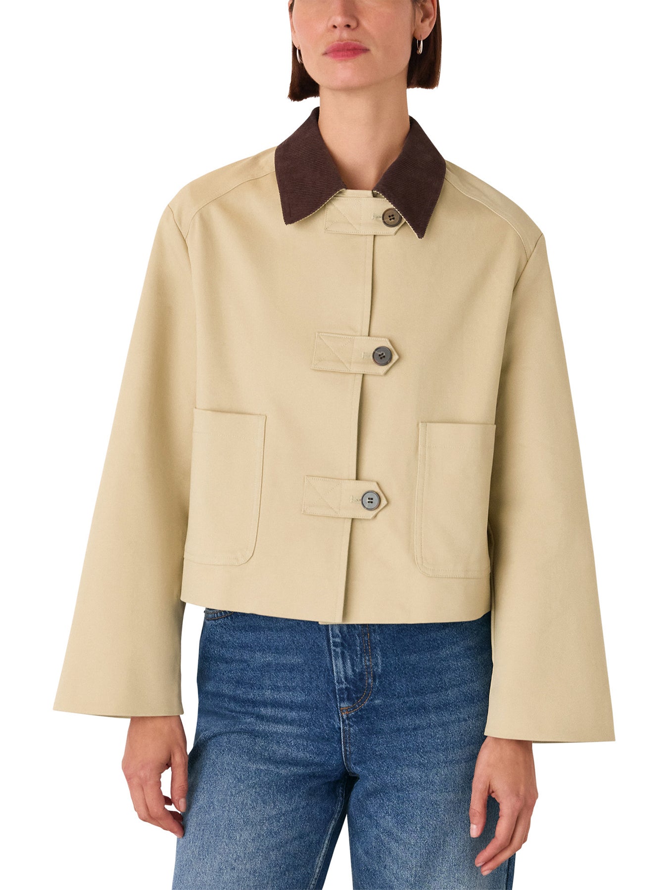 Corduroy Collar Jacket Beige