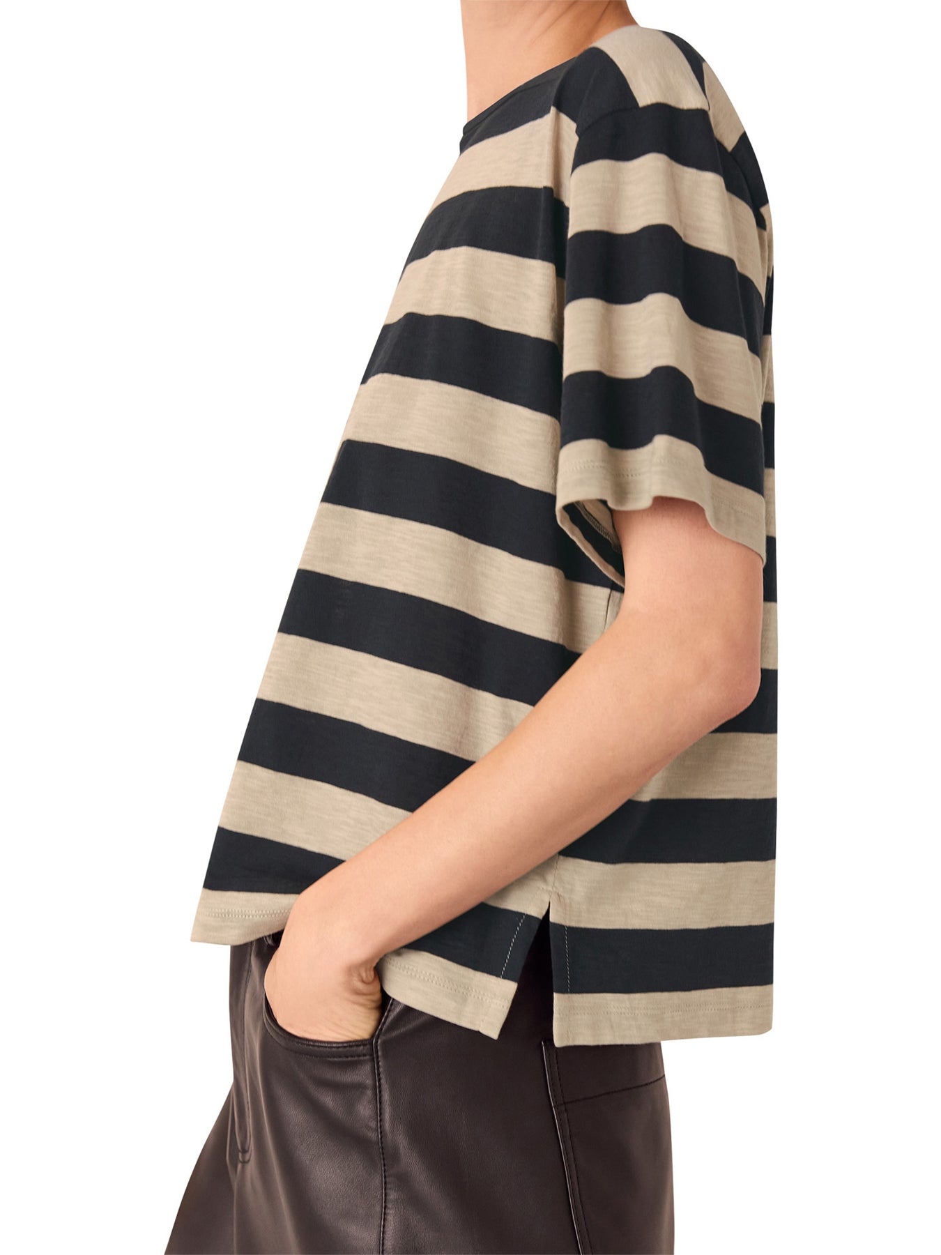 Wide Stripe Tee Black