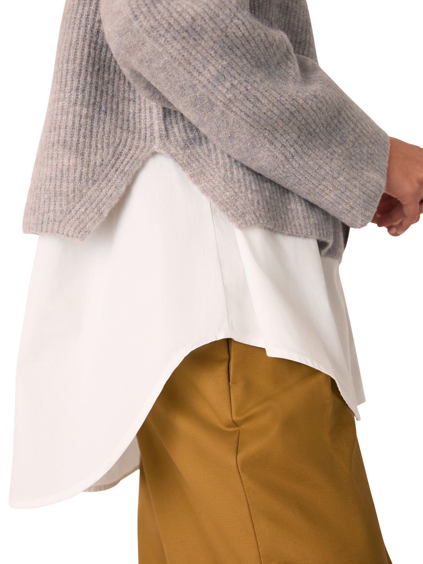 Aria Wool Mix Crew Knit Beige