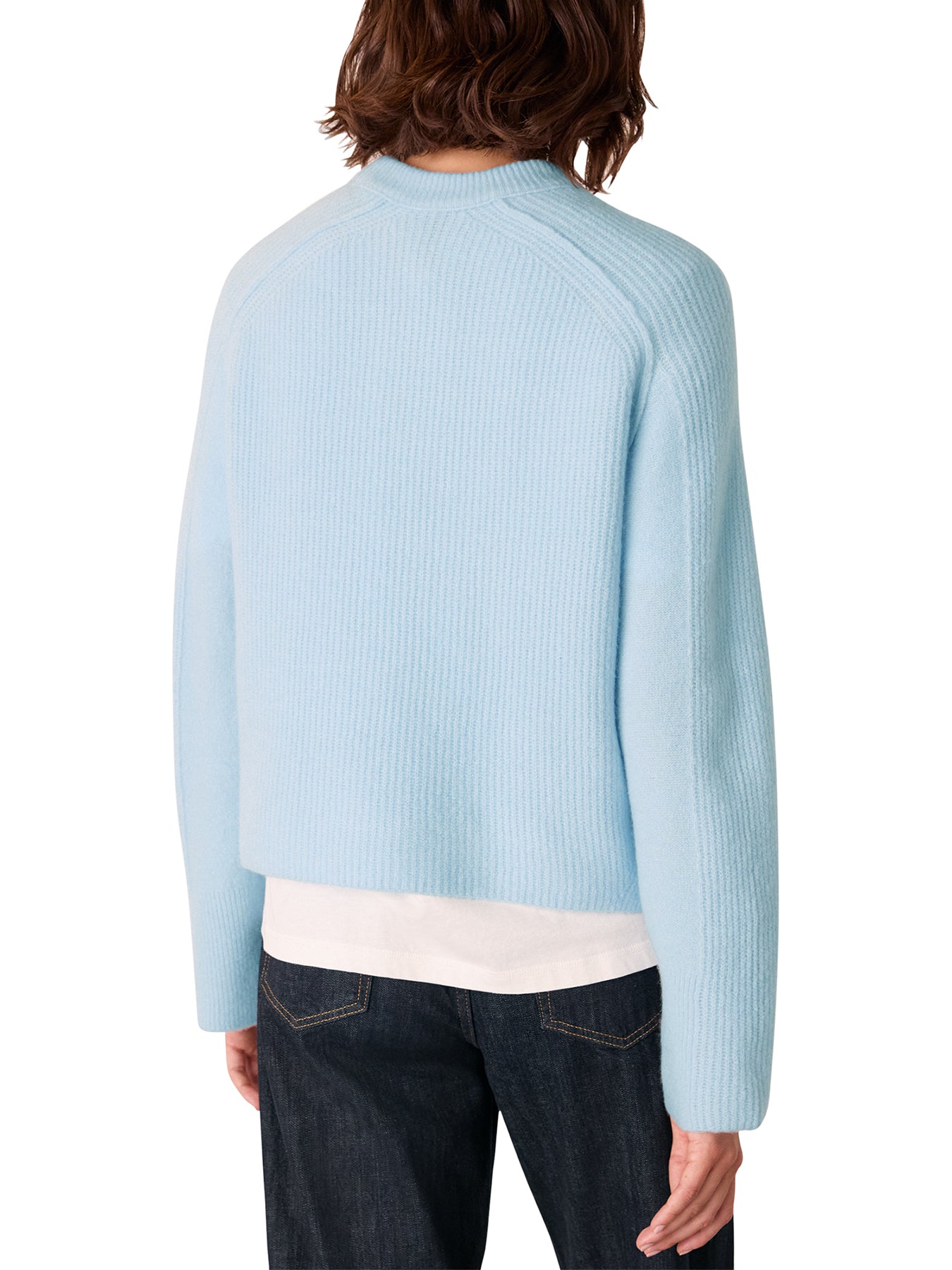 Aria Wool Mix Crew Knit Blue