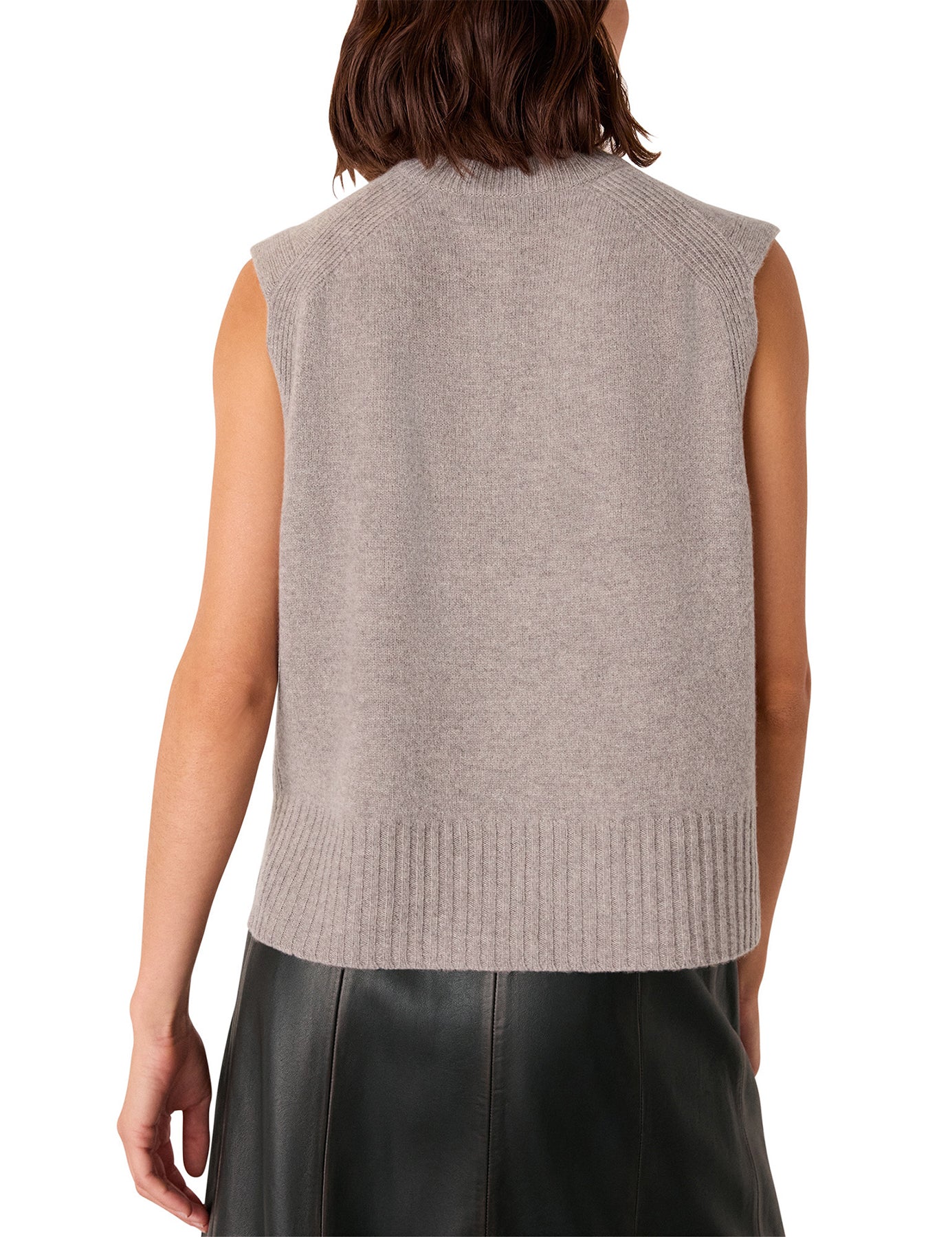 Wool Sleeveless Tank Beige