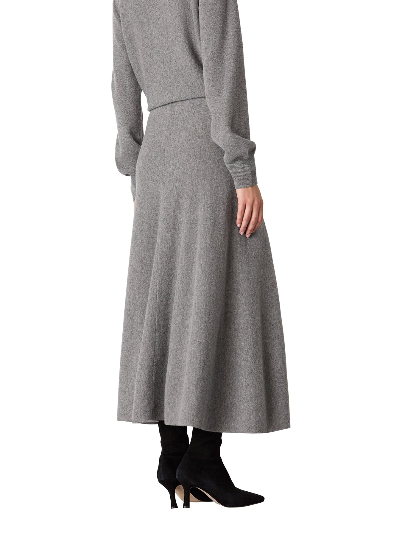 Knitted Midi Skirt Grey