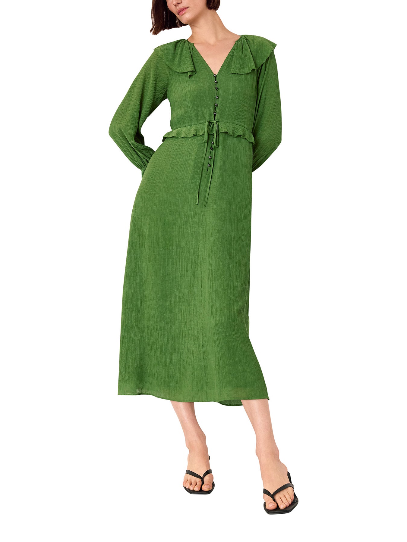 Frill Boho Midi Dress