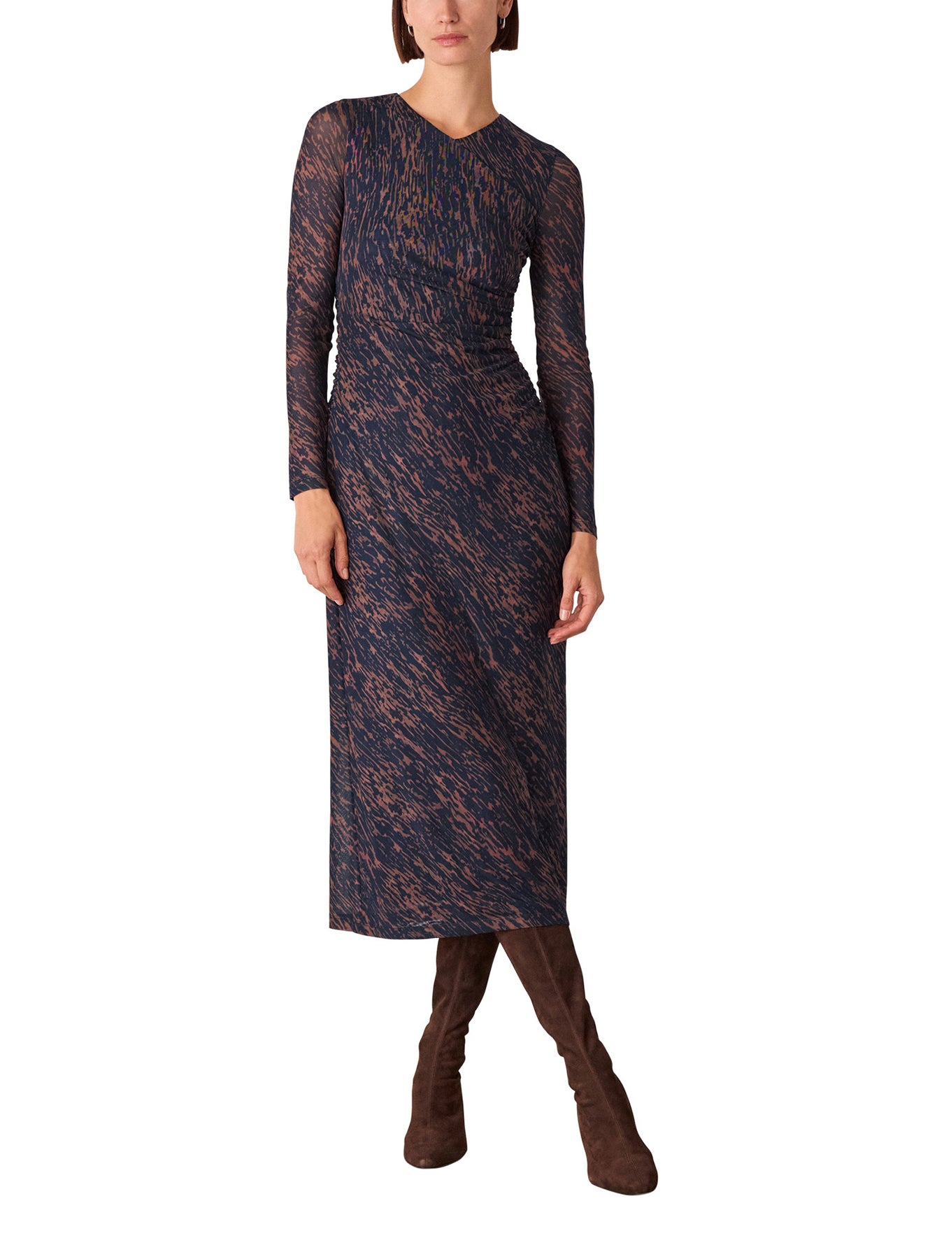 Abstract Marks Mesh Dress Blue