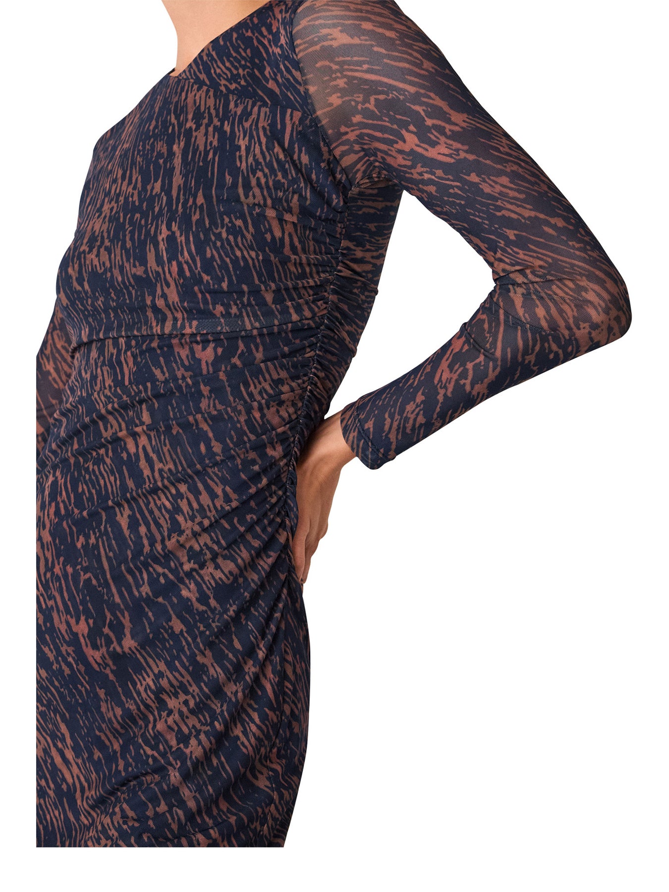 Abstract Marks Mesh Dress Blue