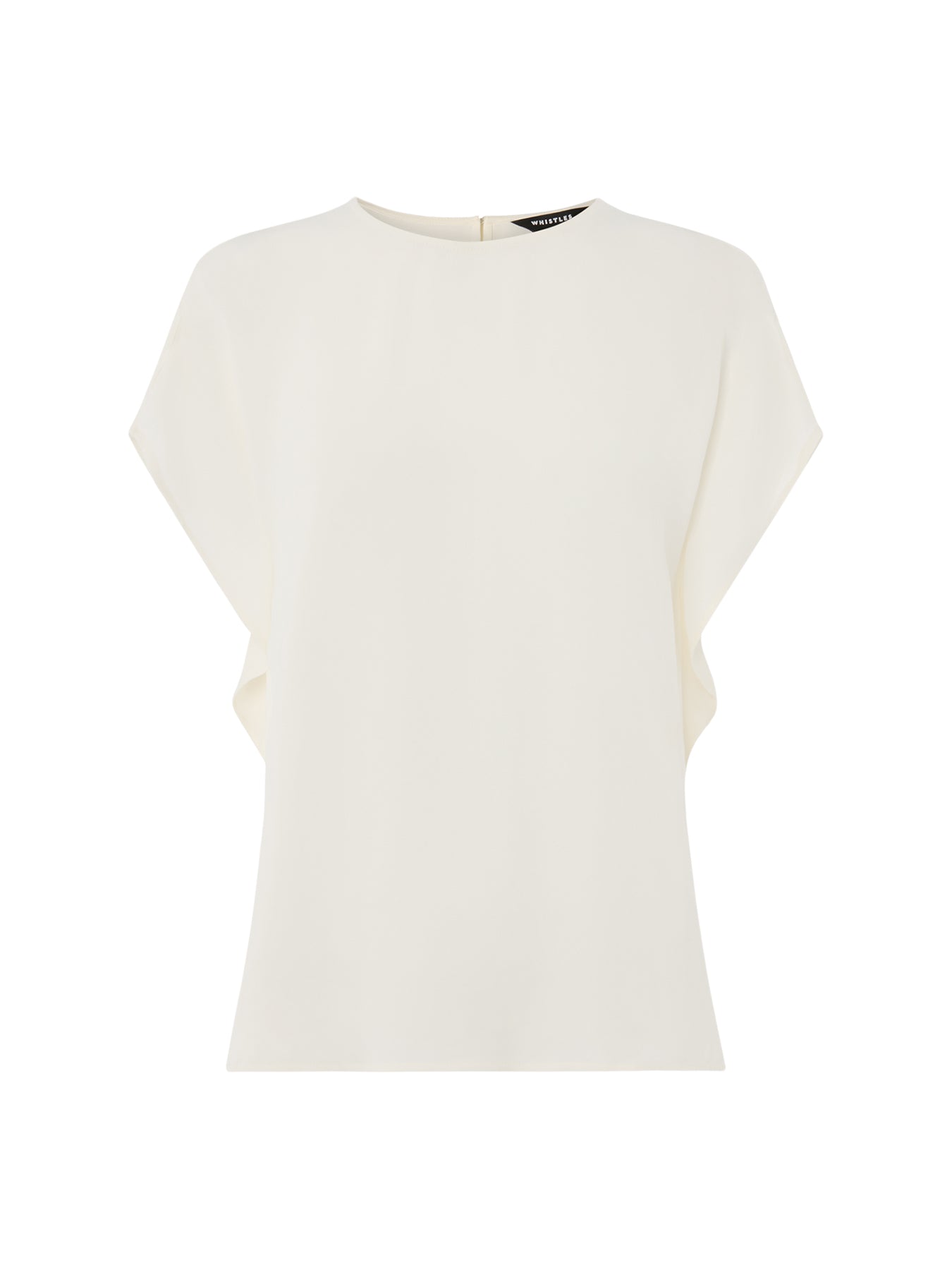 Short Sleeve Crepe Shell Top White