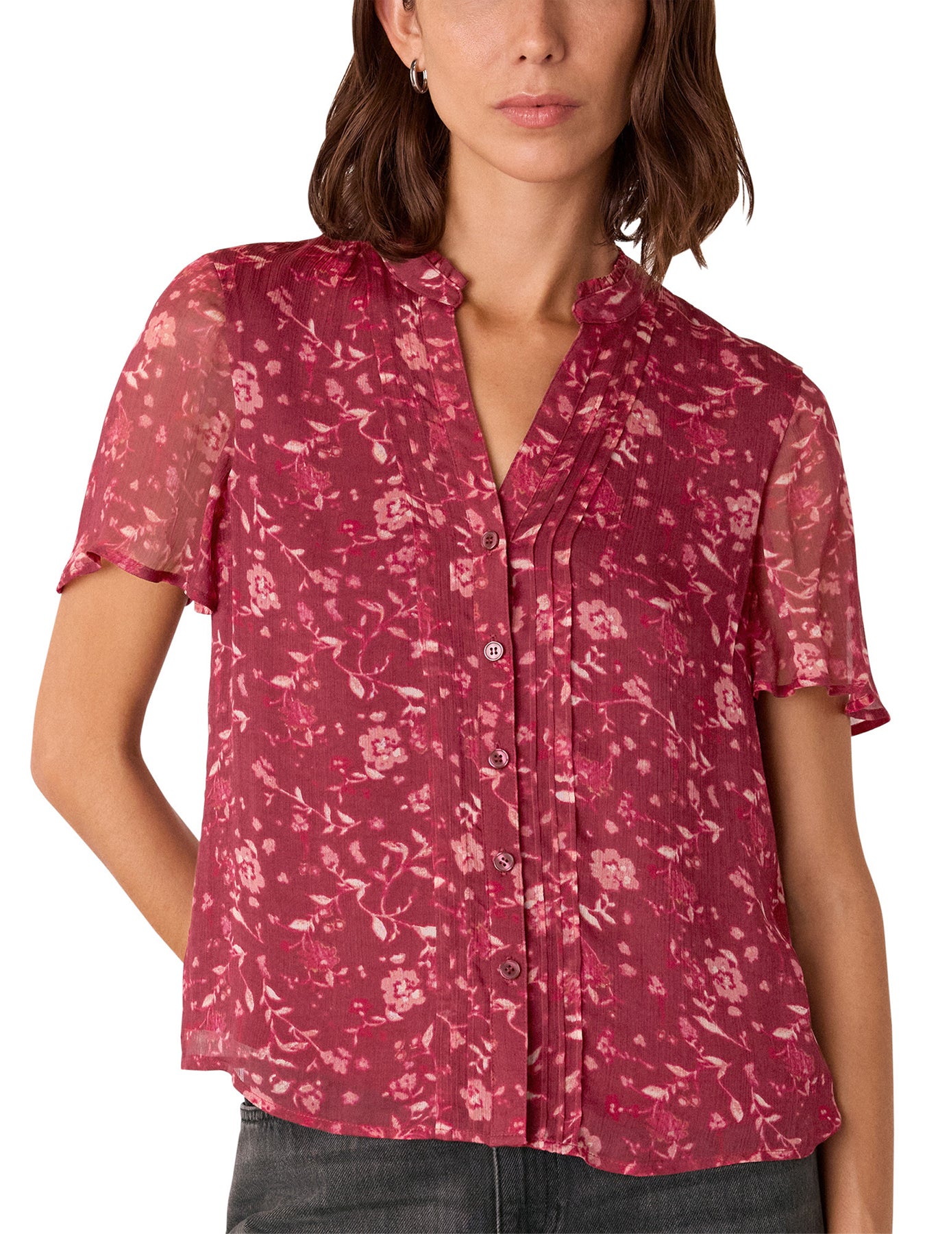 Ditsy Floral V Neck Blouse