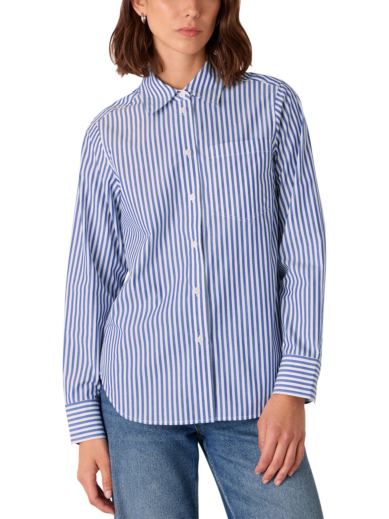 Relaxed Fit Stripe Shirt Blue