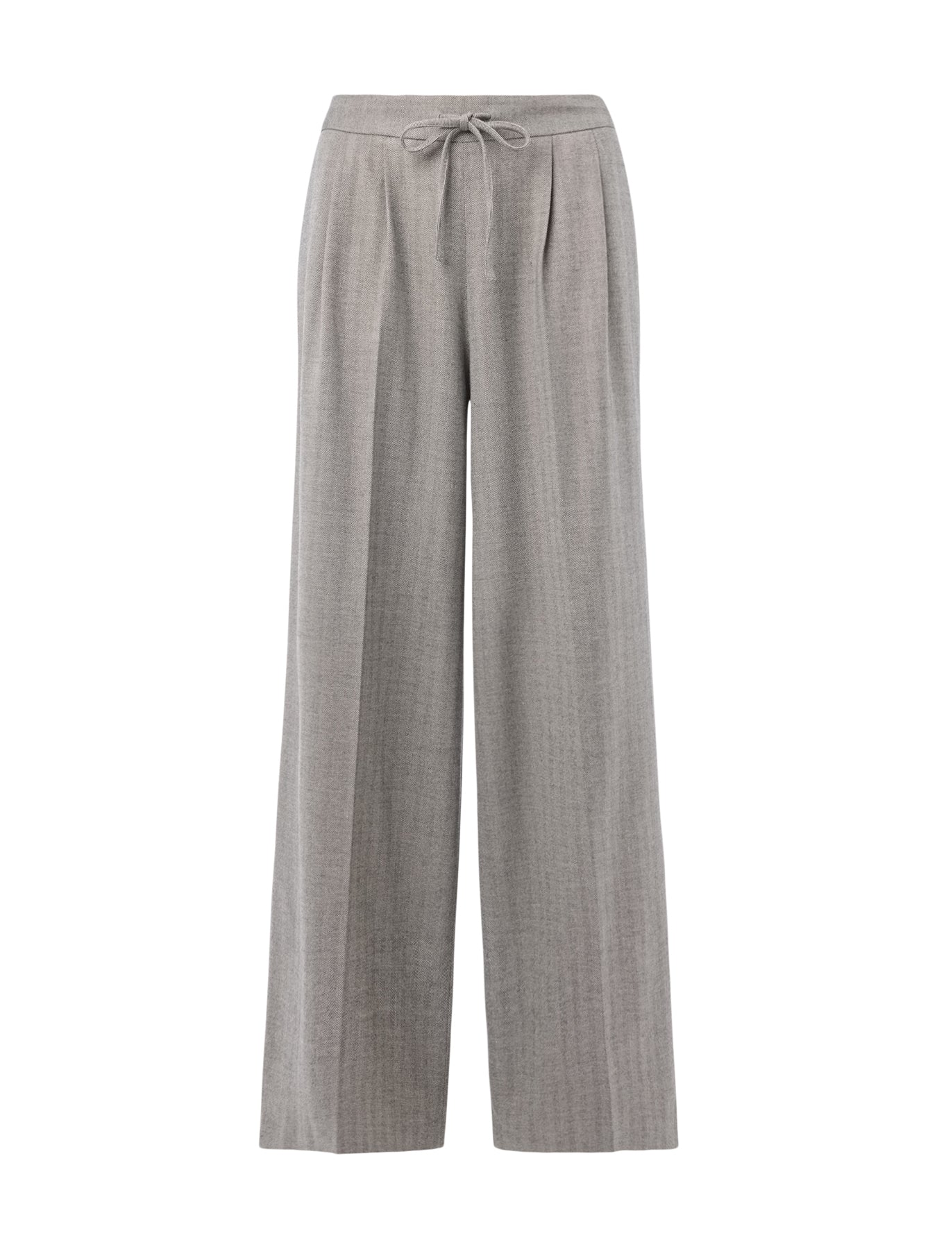 Herringbone Wide Leg Trouser Grey