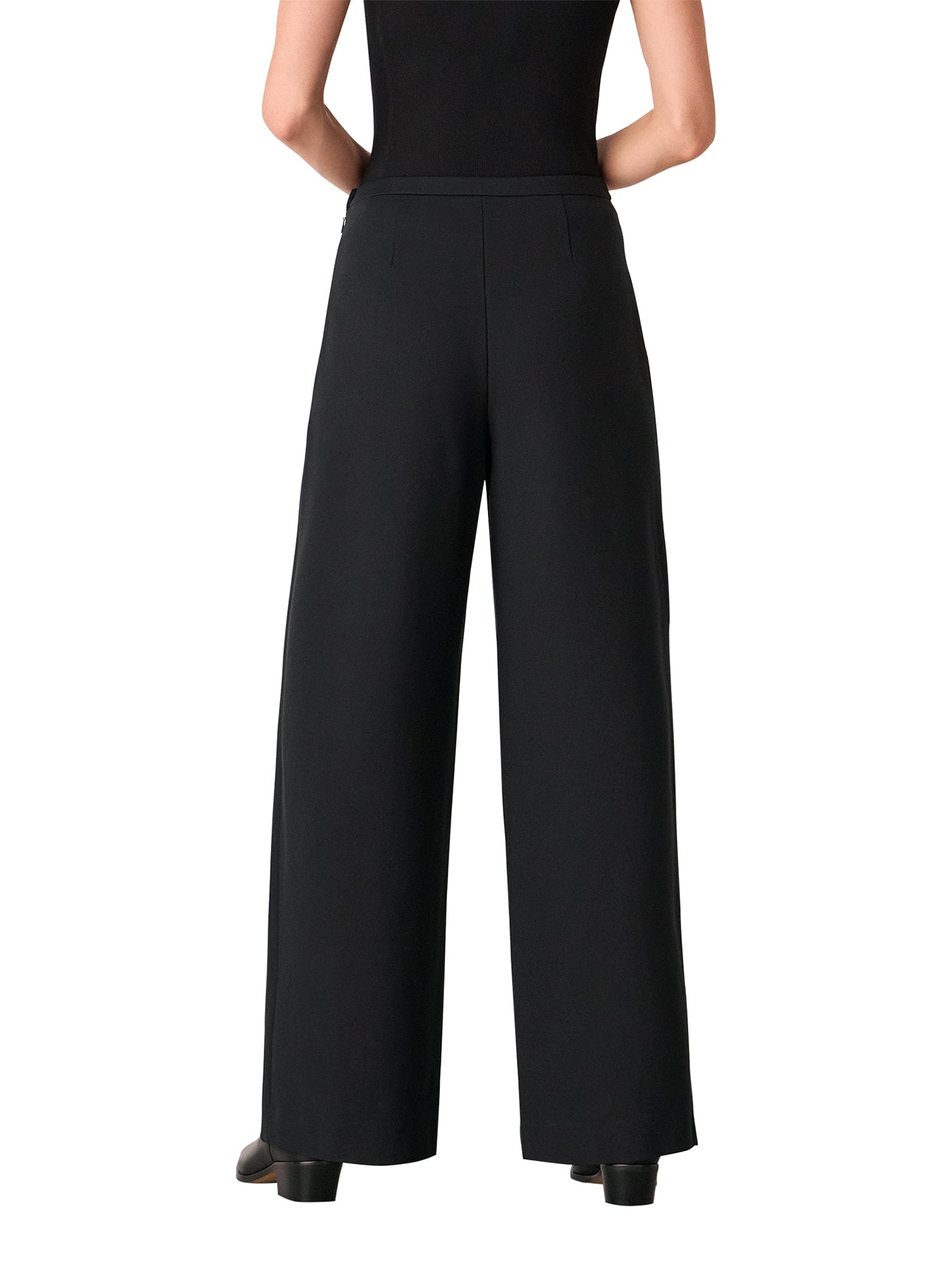 Ponte Wide Leg Trouser Black