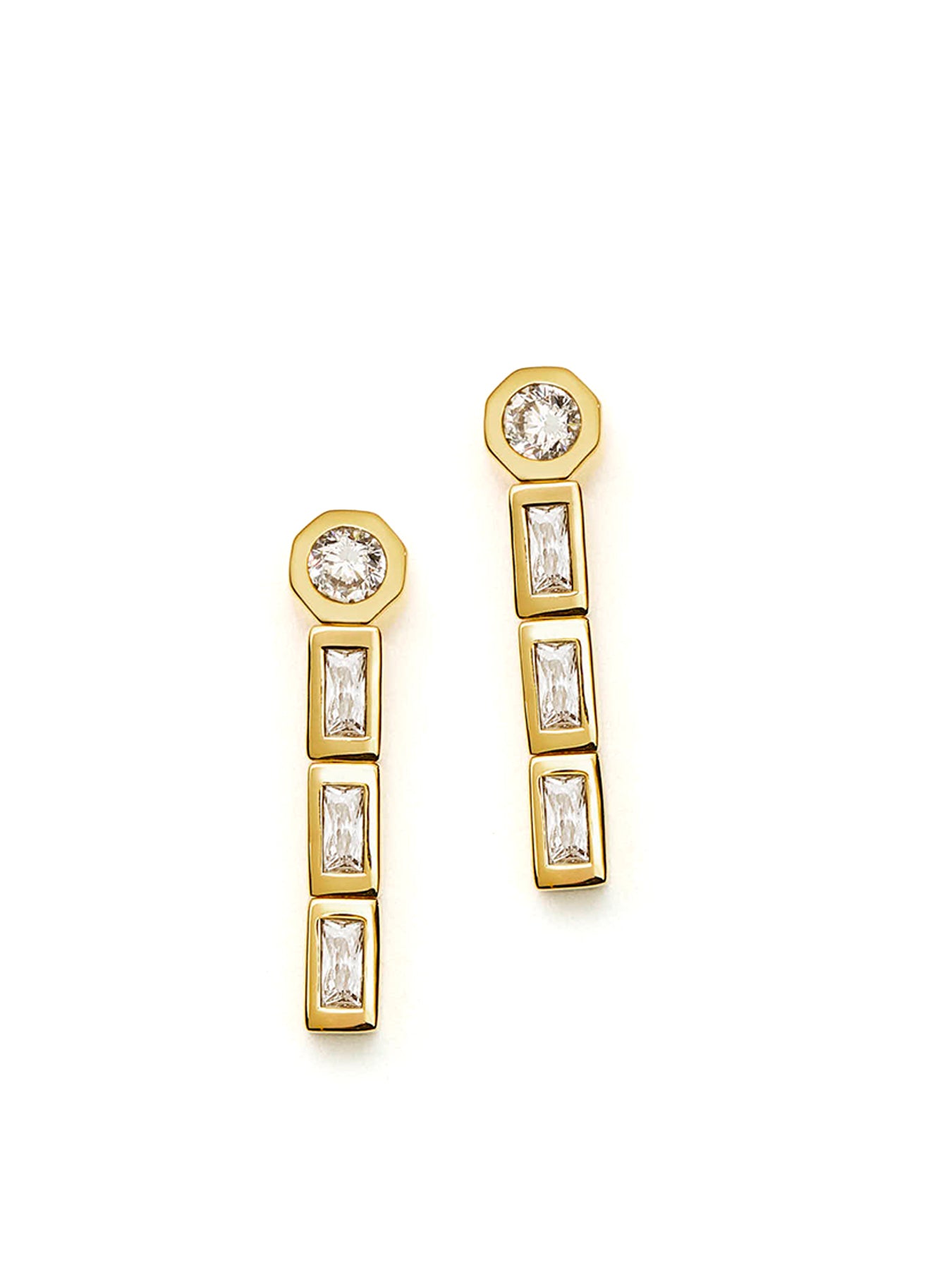 Lucy Williams Tennis Small Drop Earrings Gold