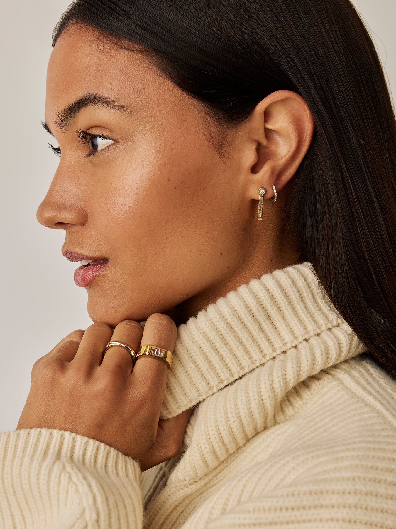 Lucy Williams Tennis Small Drop Earrings Gold