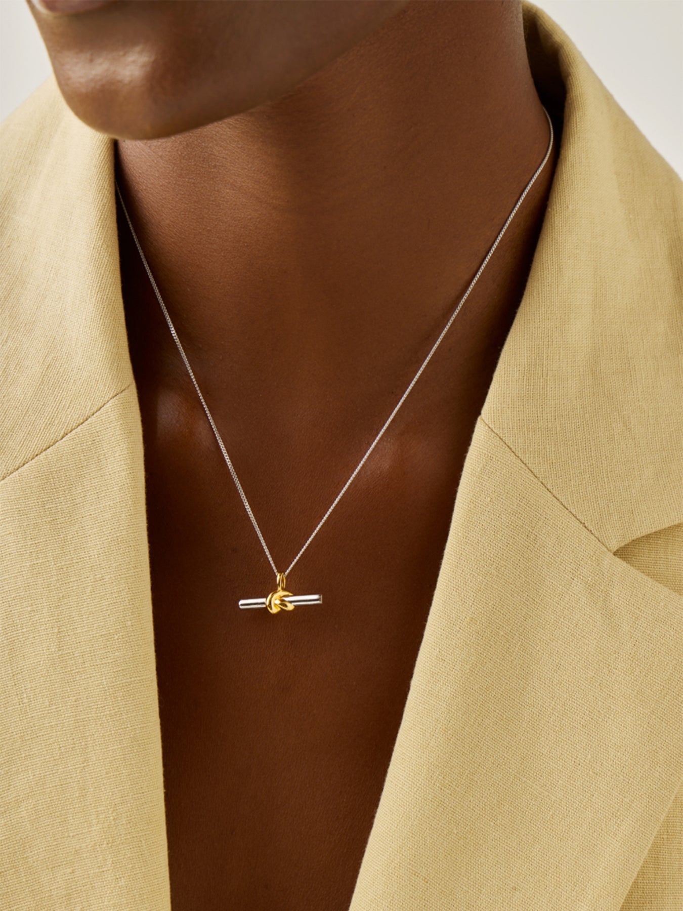 Lucy Williams T-Bar Knot Pendant Necklace