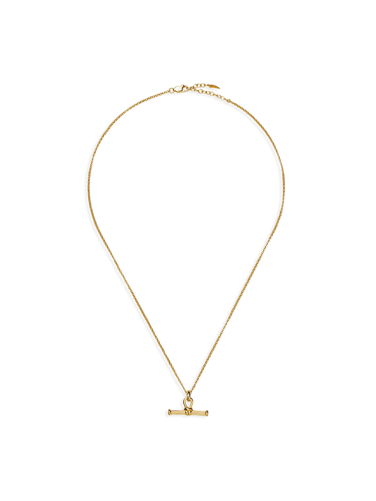 Ridge T Bar Chain Necklace 18kt gold