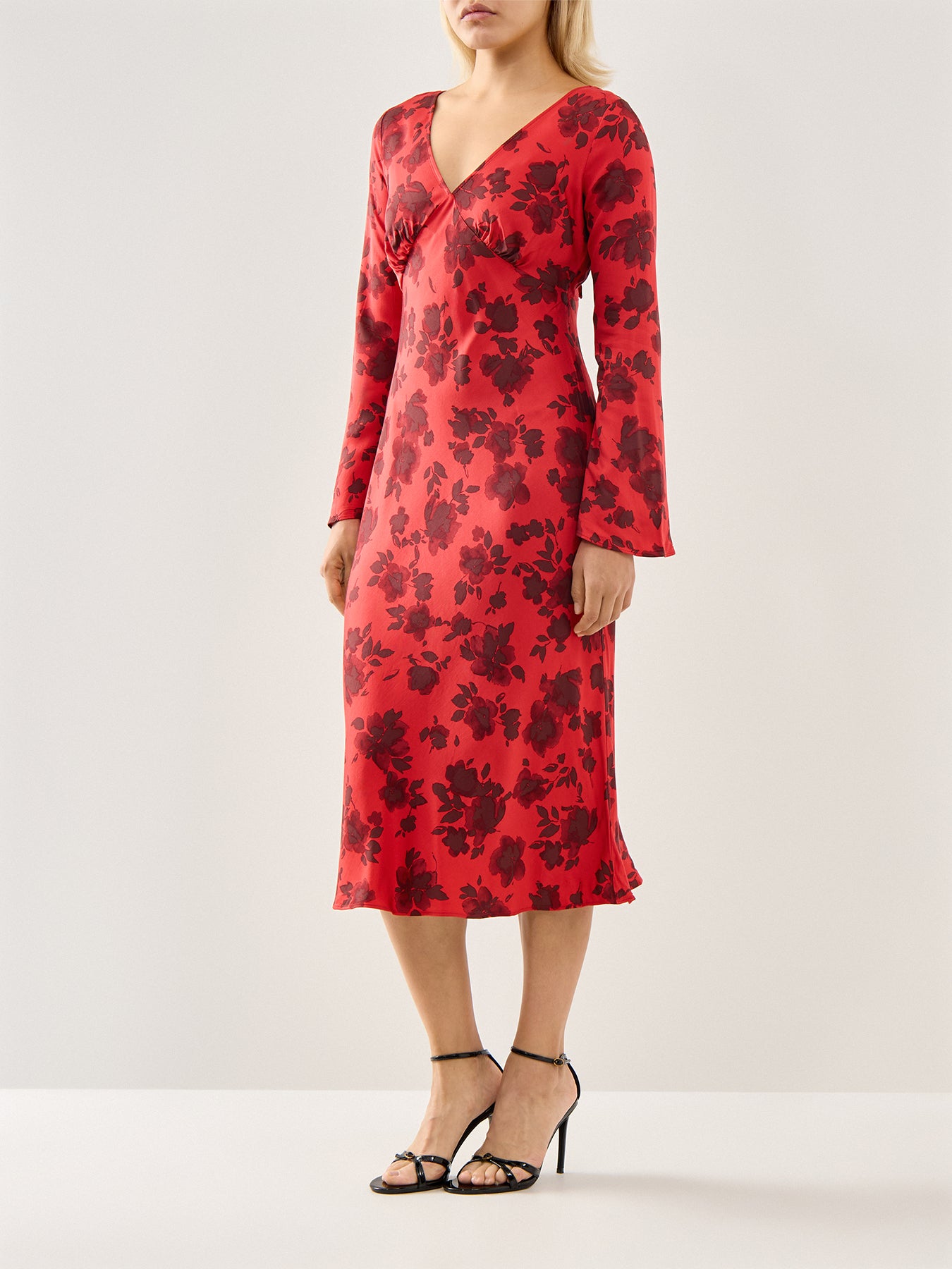 Josie Midi Dress Red Floral