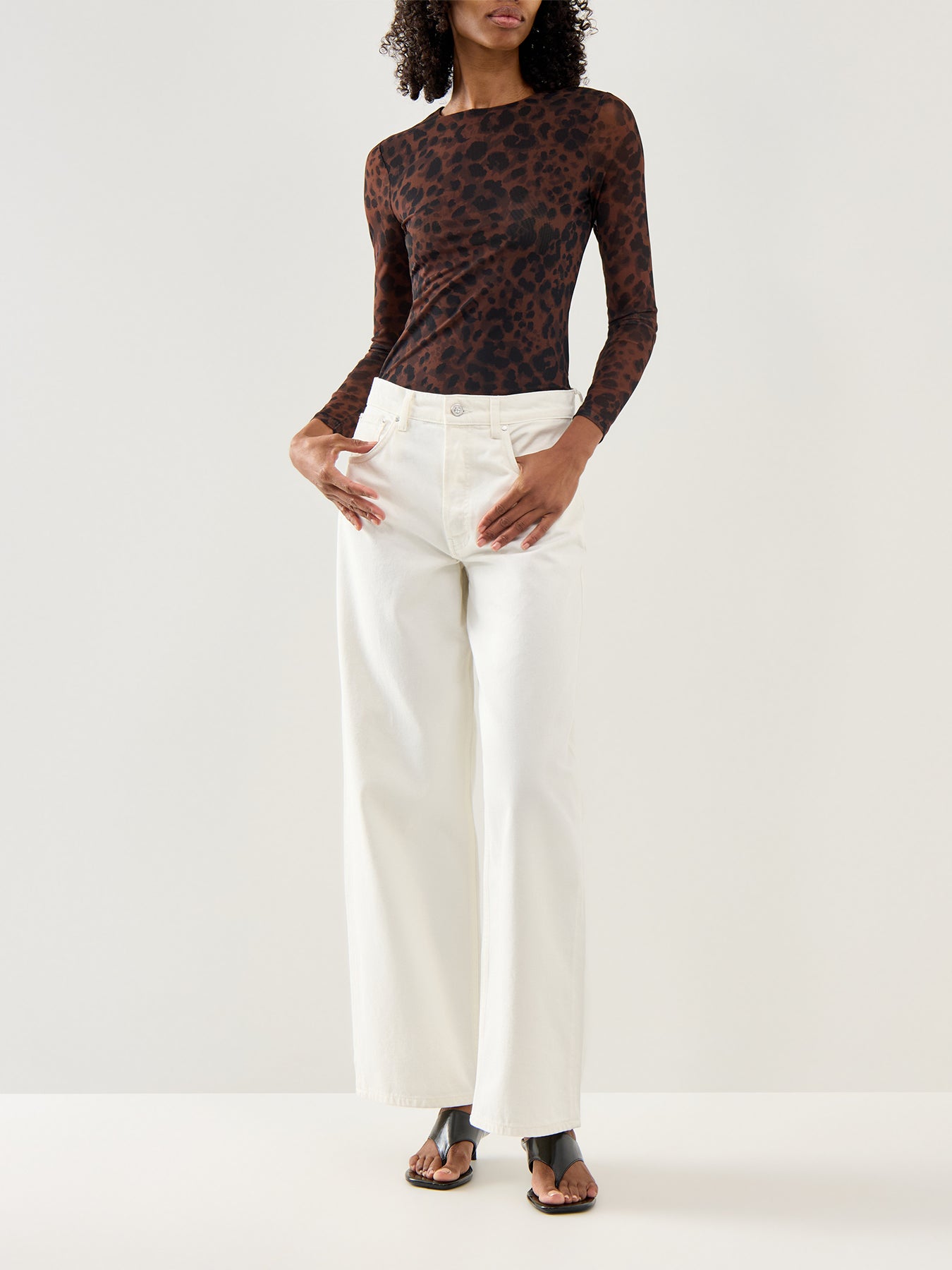 Mesh Spencer Top Brown