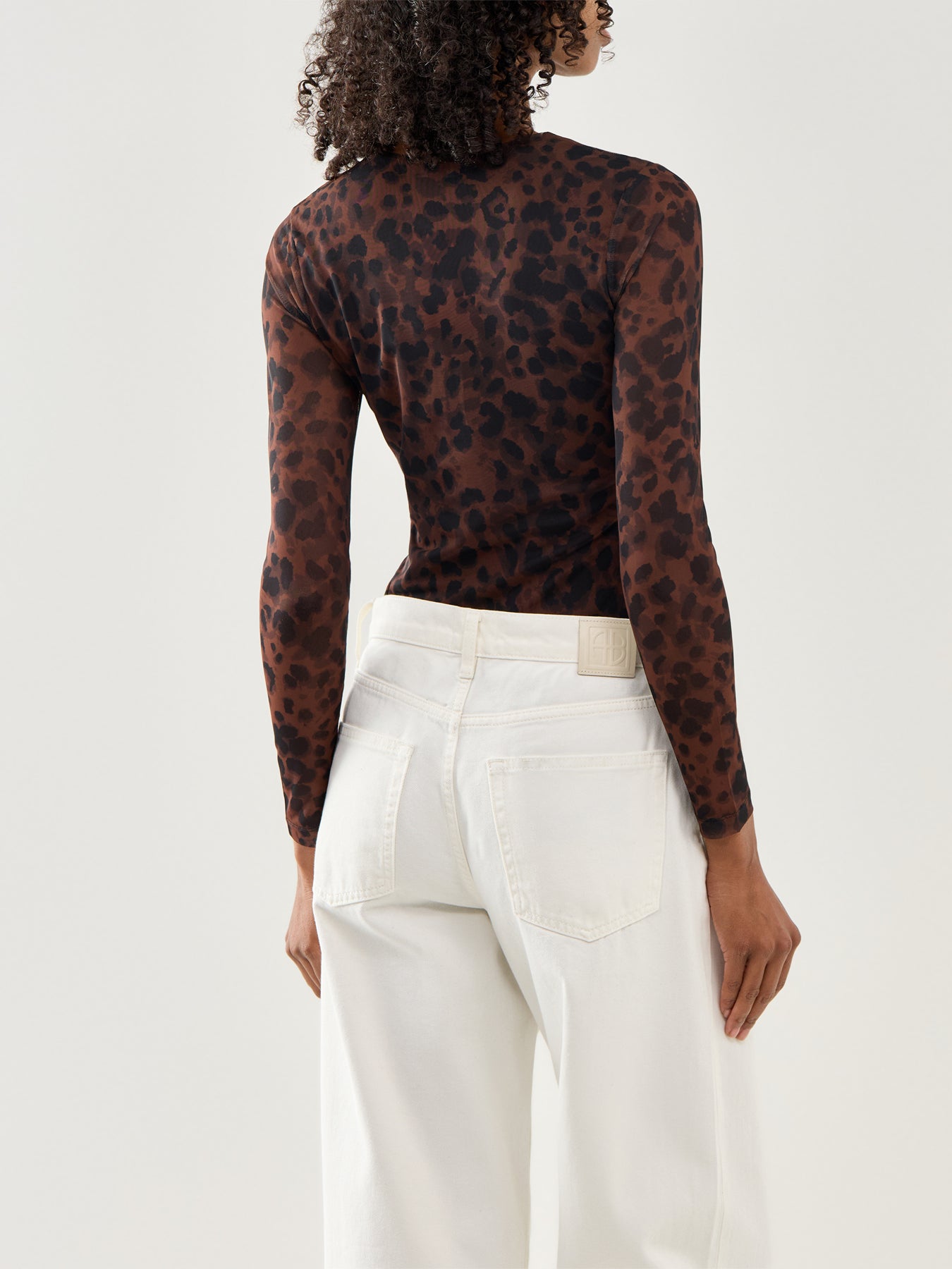 Mesh Spencer Top Brown