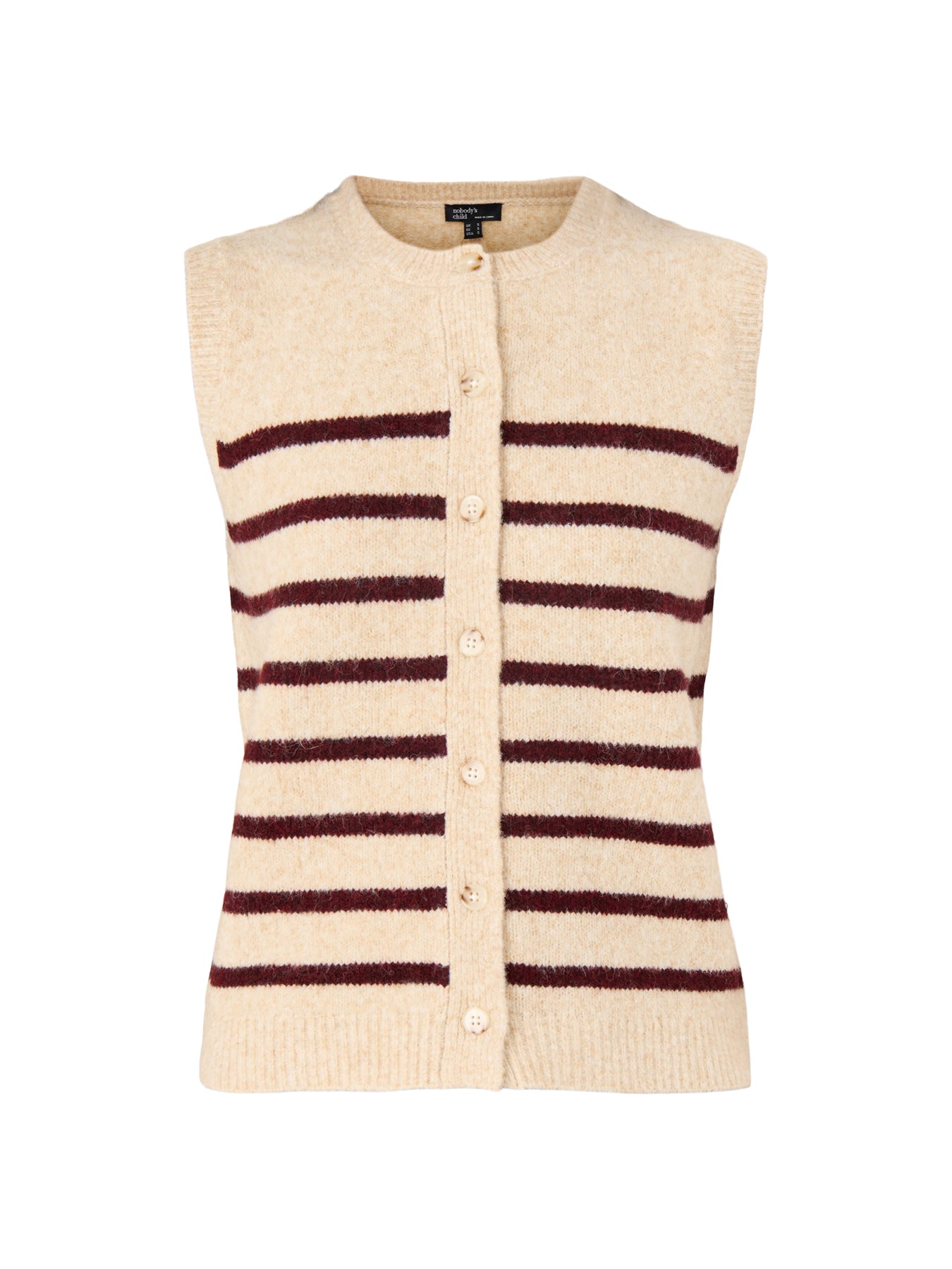 Clean Button Through Vest Beige
