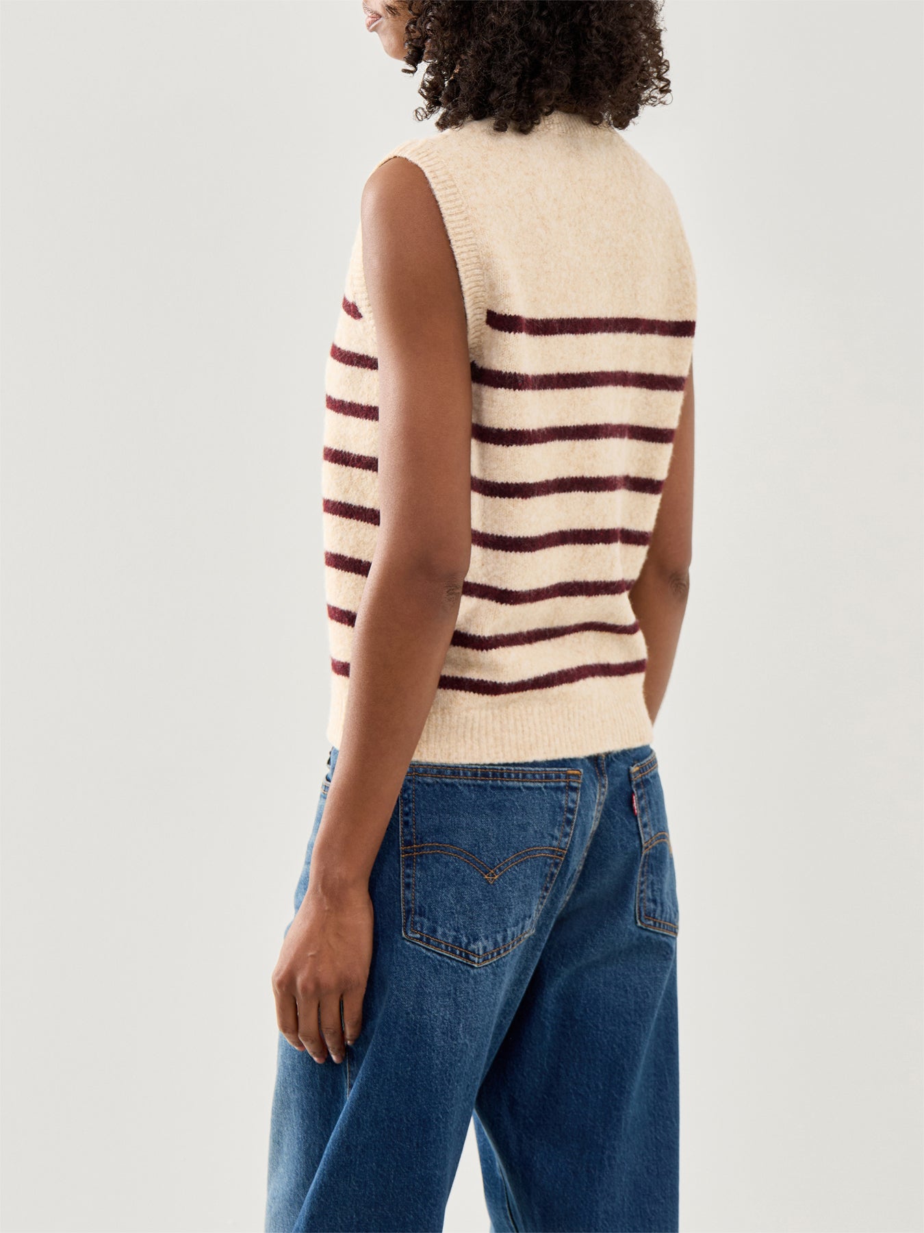 Clean Button Through Vest Beige