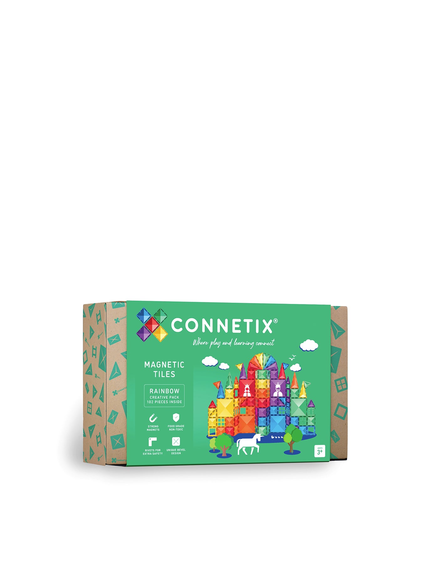 Rainbow Creative Magnetic Tile Set 102-Piece