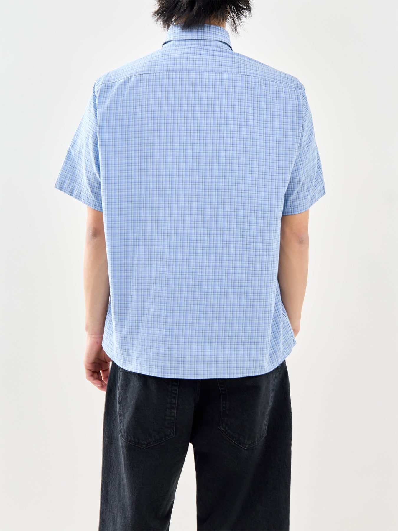 Alien-O Check Short Sleeve Shirt Blue