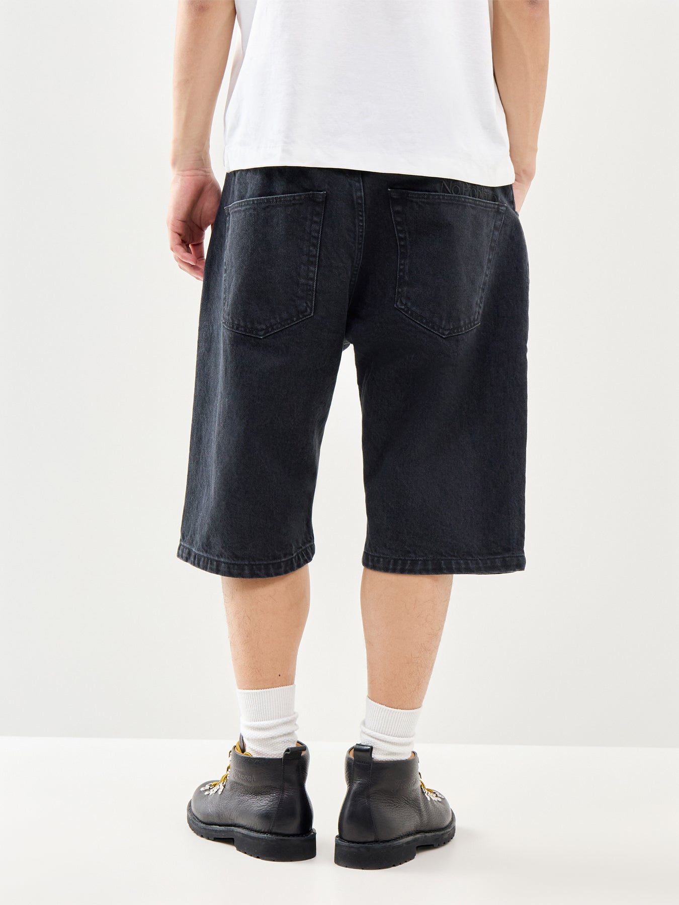 Baggy Denim Shorts Black