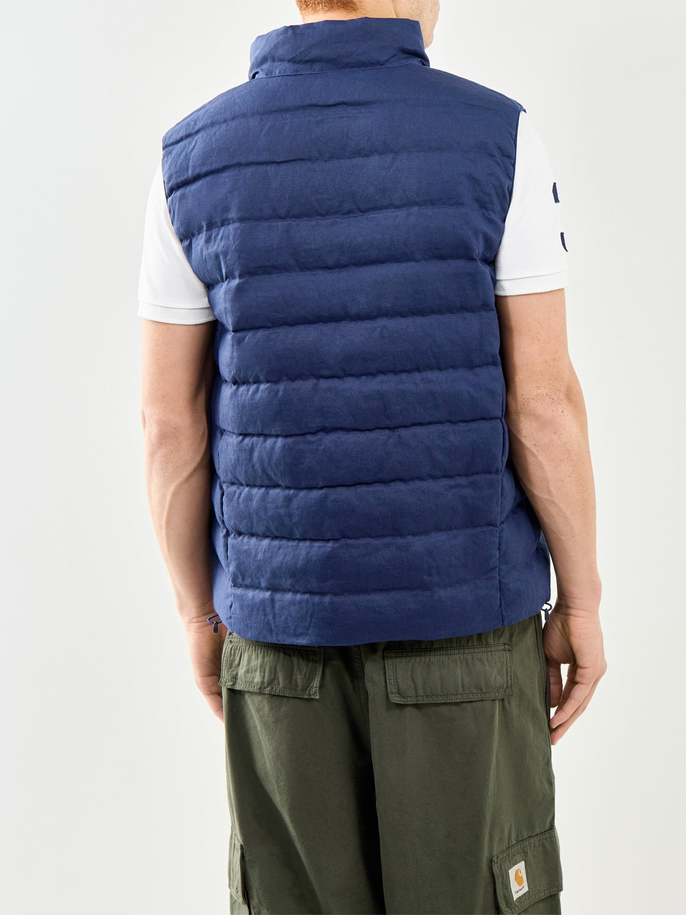 Light Puffer Linen Gilet Navy