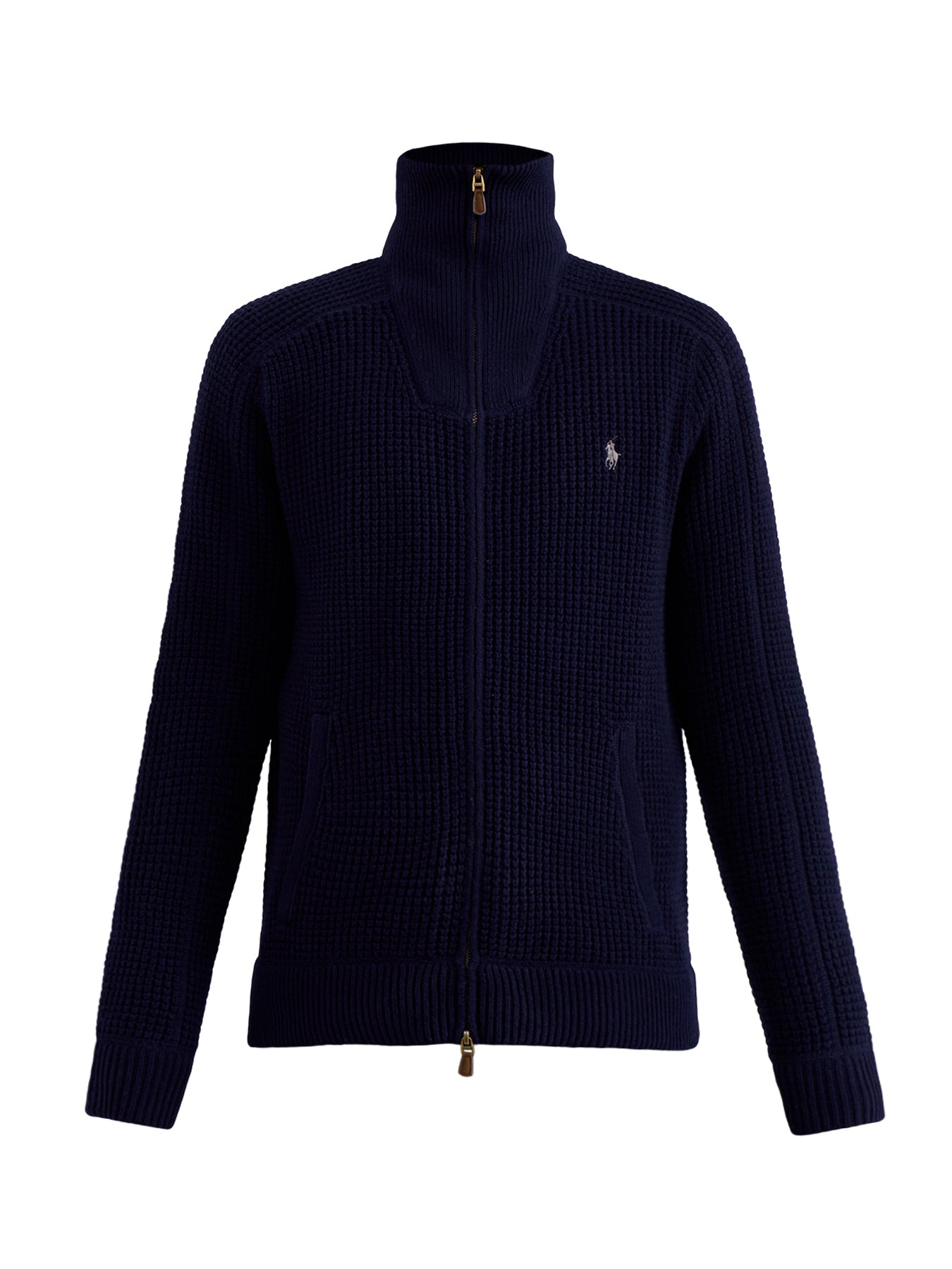 Cotton Wool Full Zip Knit Navy