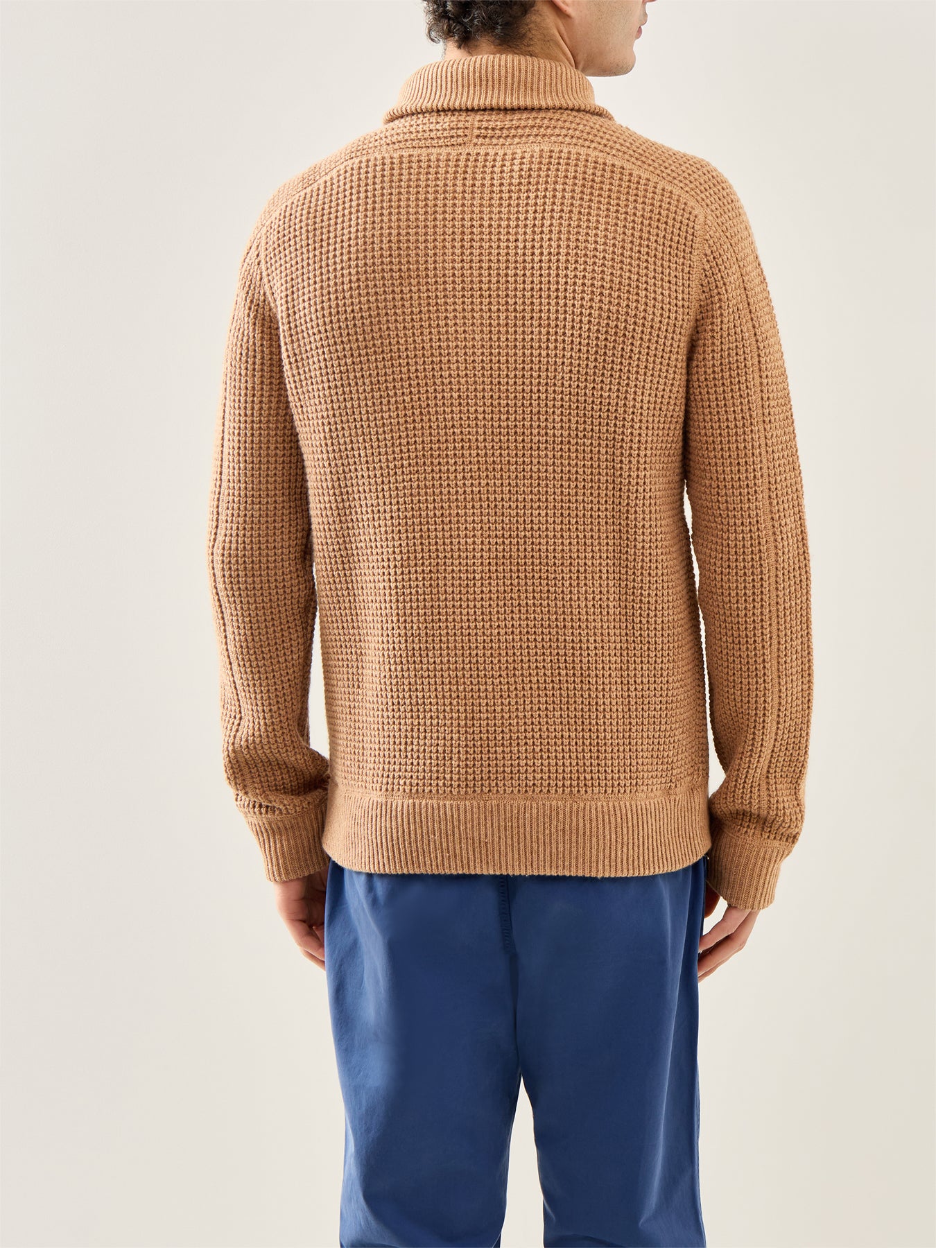 Cotton Wool Full Zip Knit Brown
