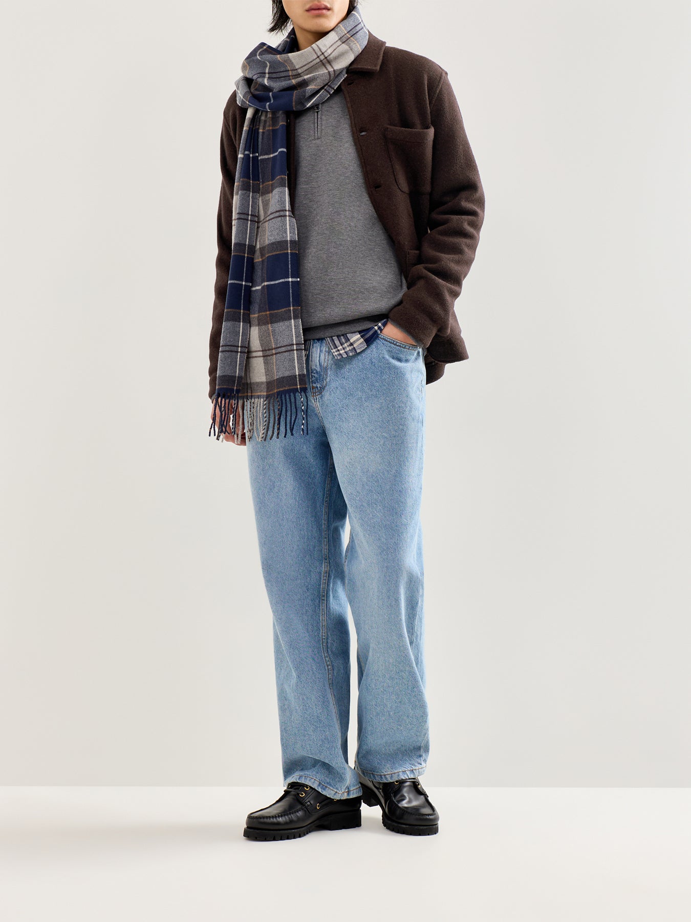 Lightweight Double Knit Quarter Zip Grey