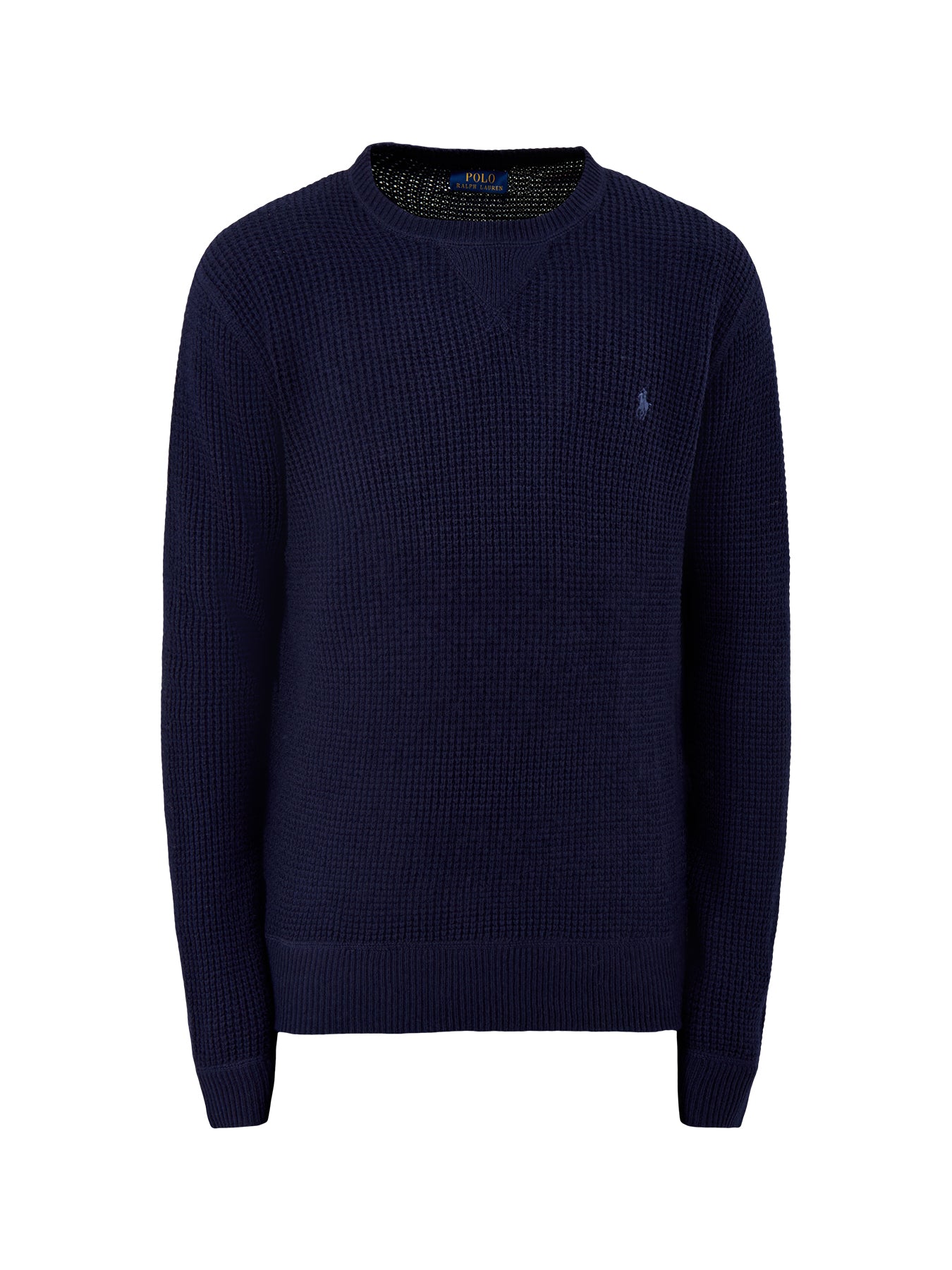 Textured Woolen Crew Knit Blue
