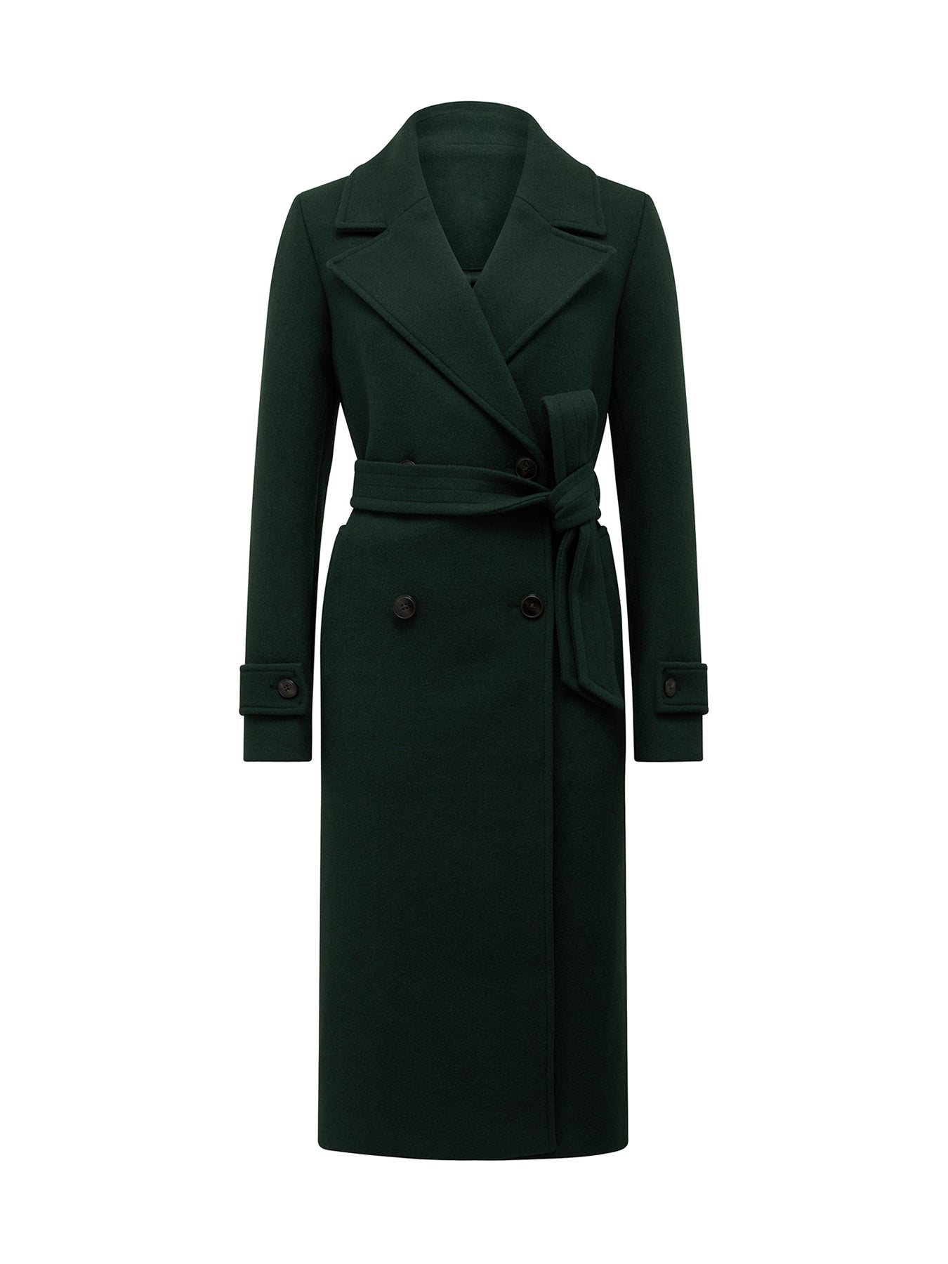 Cara Double Breasted Wrap Coat Green