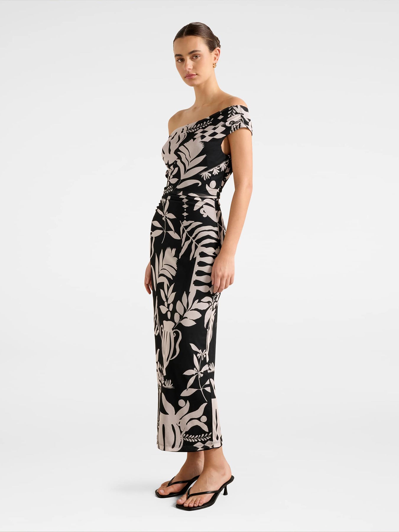 Gisella Tipped Mesh Fit And Flare Midi Dress Multi