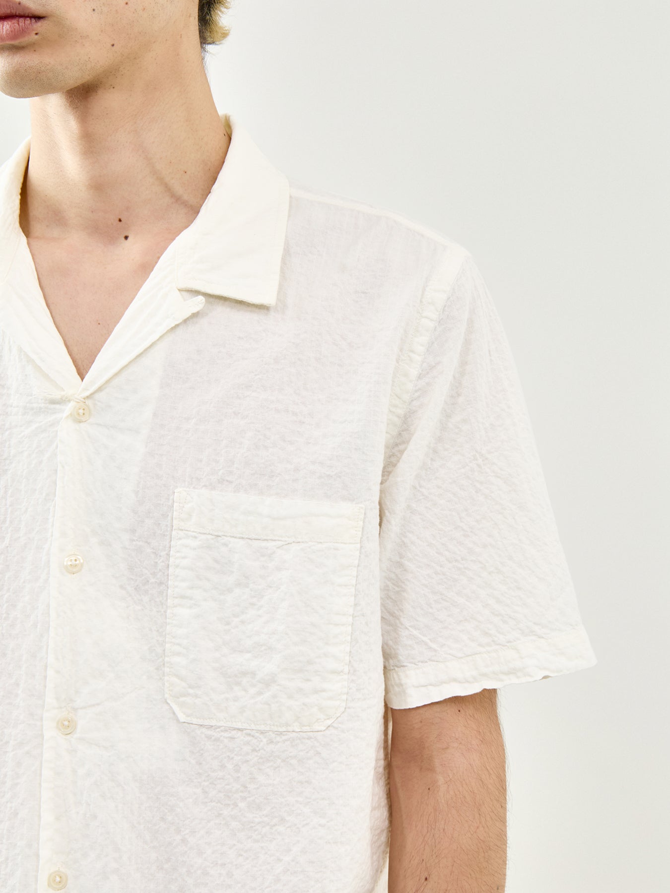 Road Seersucker Shirt Cream