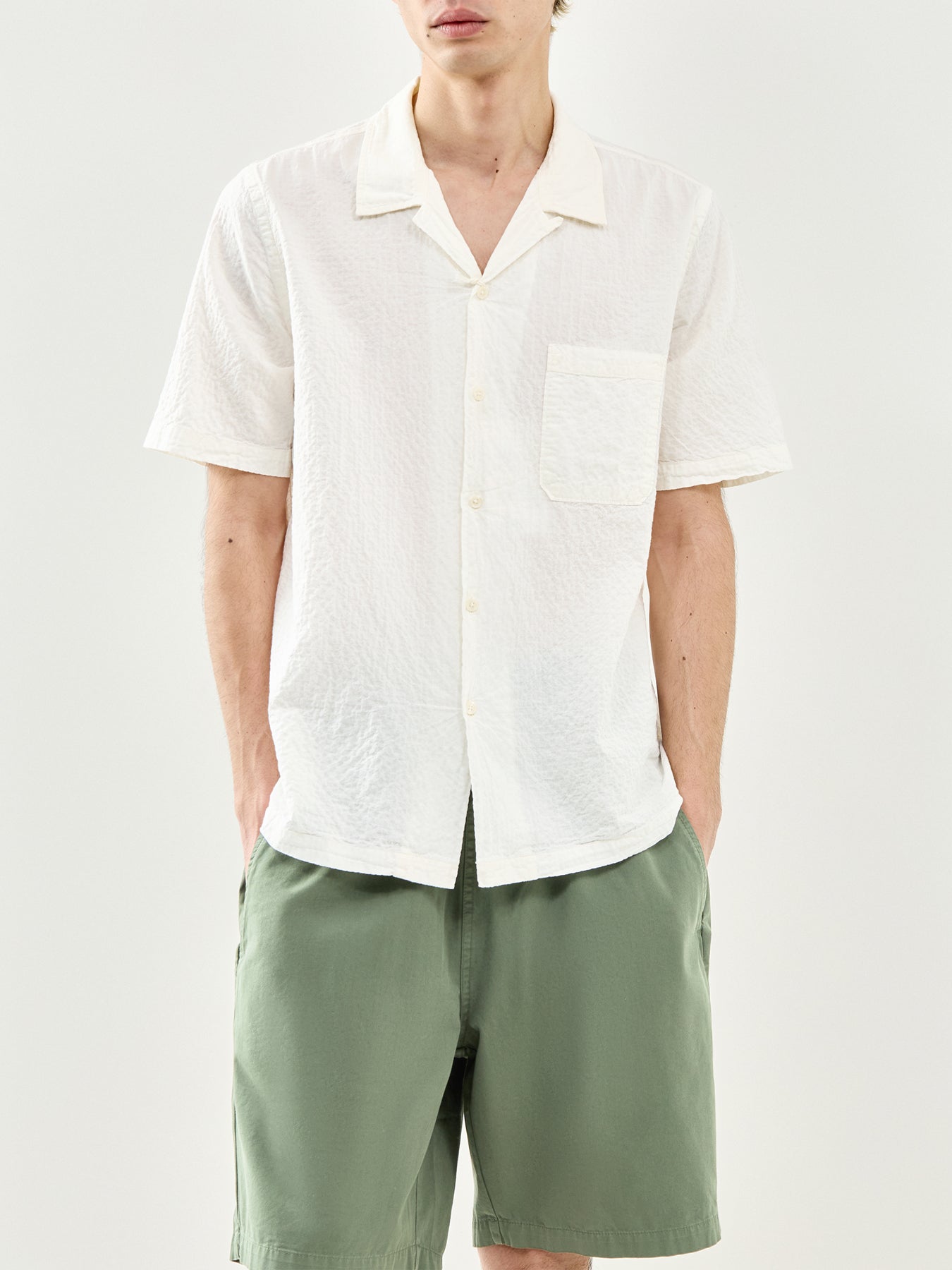 Road Seersucker Shirt Cream