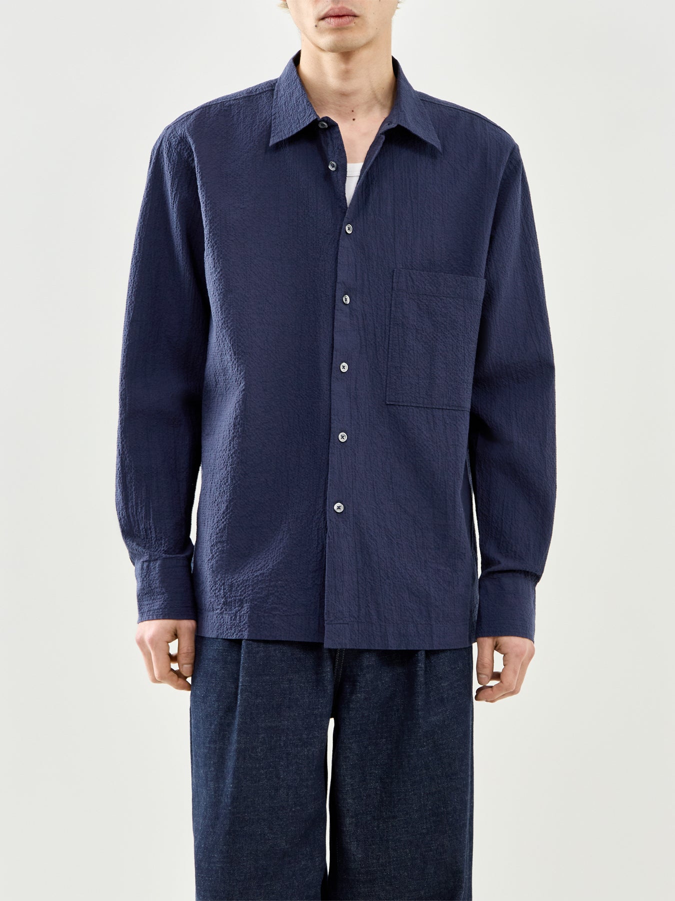 Lucky Cotton Shirt Navy