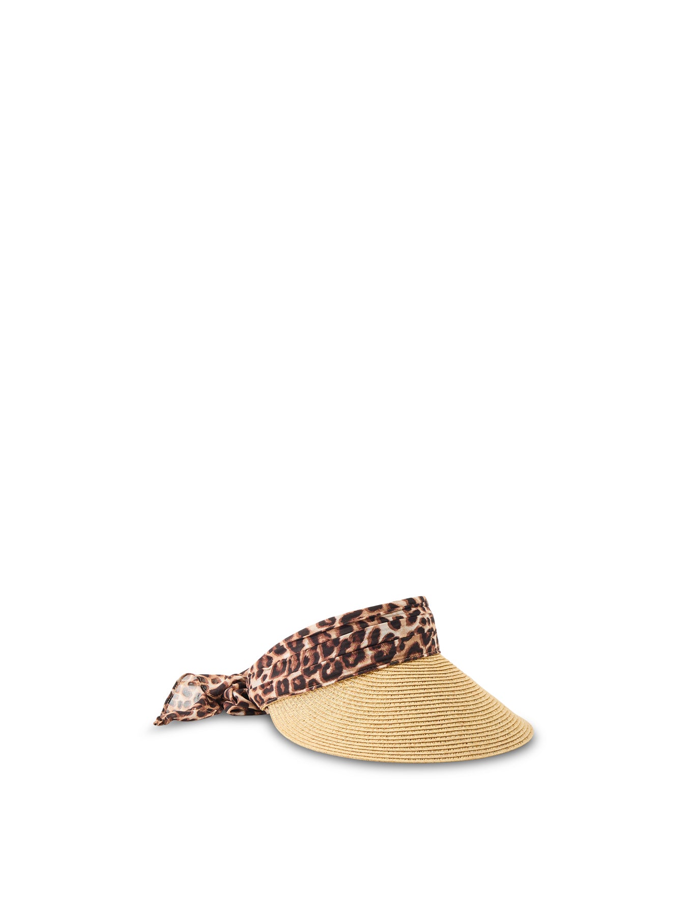 Leopard Print Visor Beige